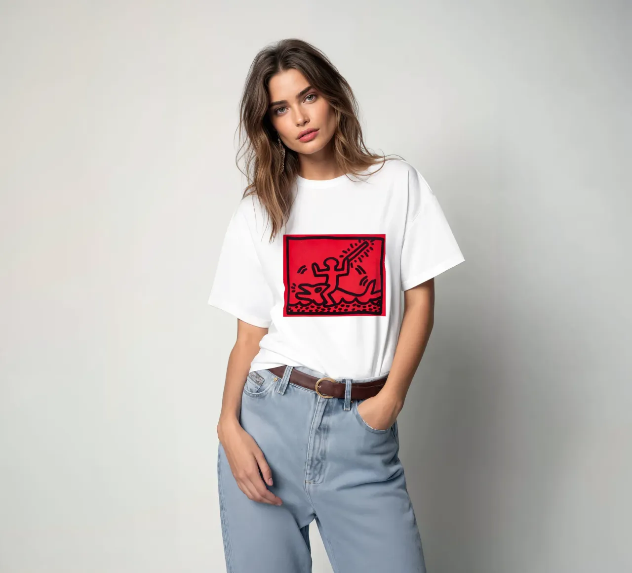 Poster di Keith Haring "Untitled" Pop Art Shark t-shirt da ClubArt