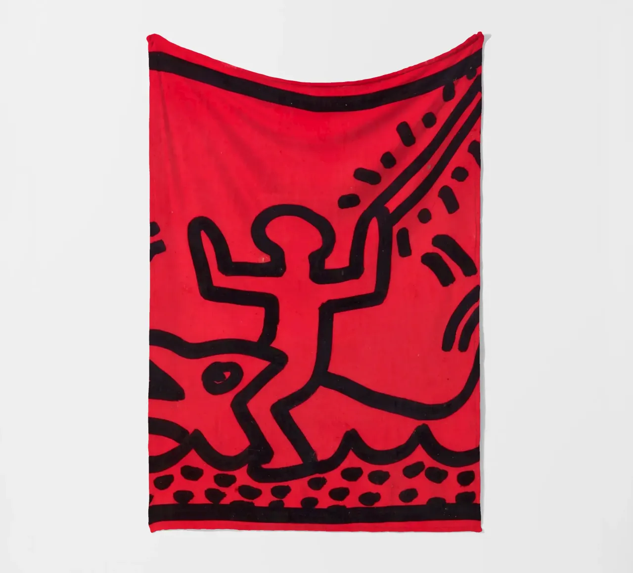 Poster di Keith Haring "Untitled" Pop Art Shark coperta in pile da ClubArt