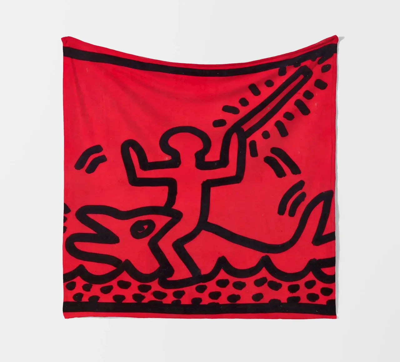 Poster di Keith Haring "Untitled" Pop Art Shark coperta in pile da ClubArt