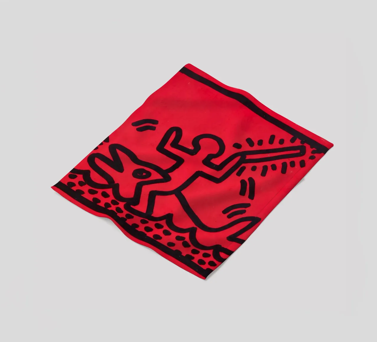 Poster di Keith Haring "Untitled" Pop Art Shark coperta in pile da ClubArt