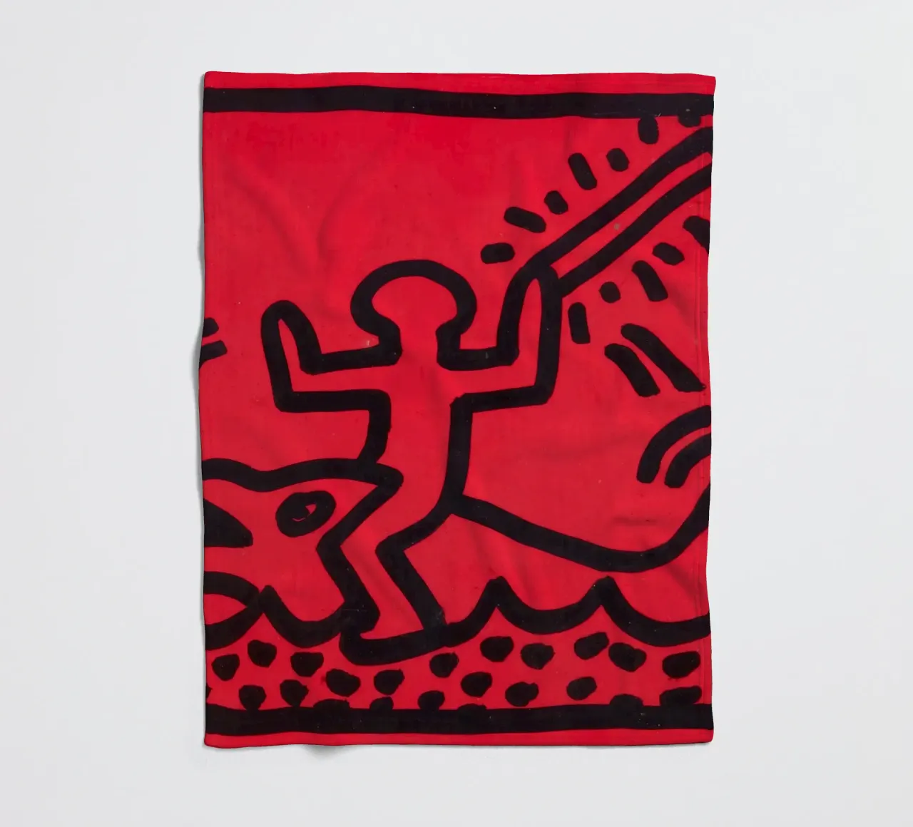 Poster di Keith Haring "Untitled" Pop Art Shark coperta in pile da ClubArt
