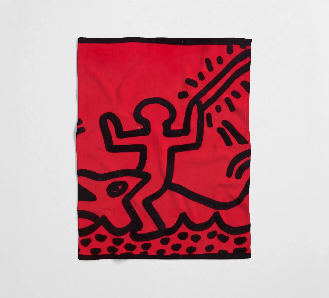 Poster di Keith Haring "Untitled" Pop Art Shark coperta in pile da ClubArt