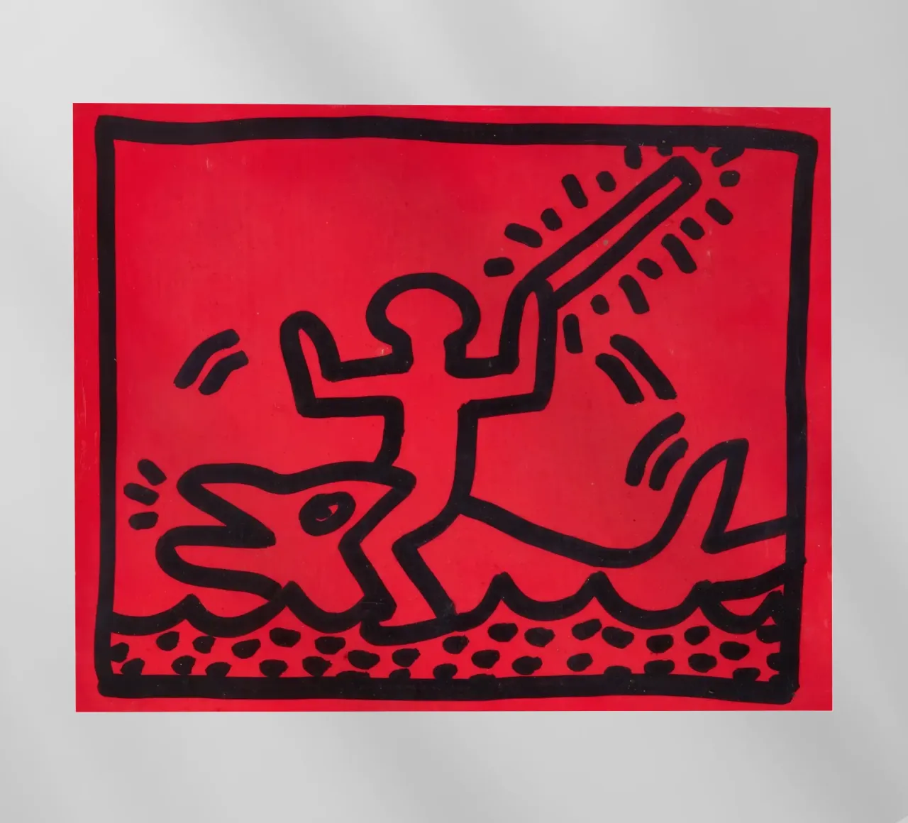 Poster di Keith Haring "Untitled" Pop Art Shark pellicola backlit da ClubArt