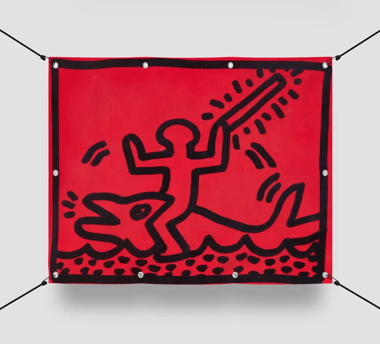Poster di Keith Haring "Untitled" Pop Art Shark telo in pvc da ClubArt