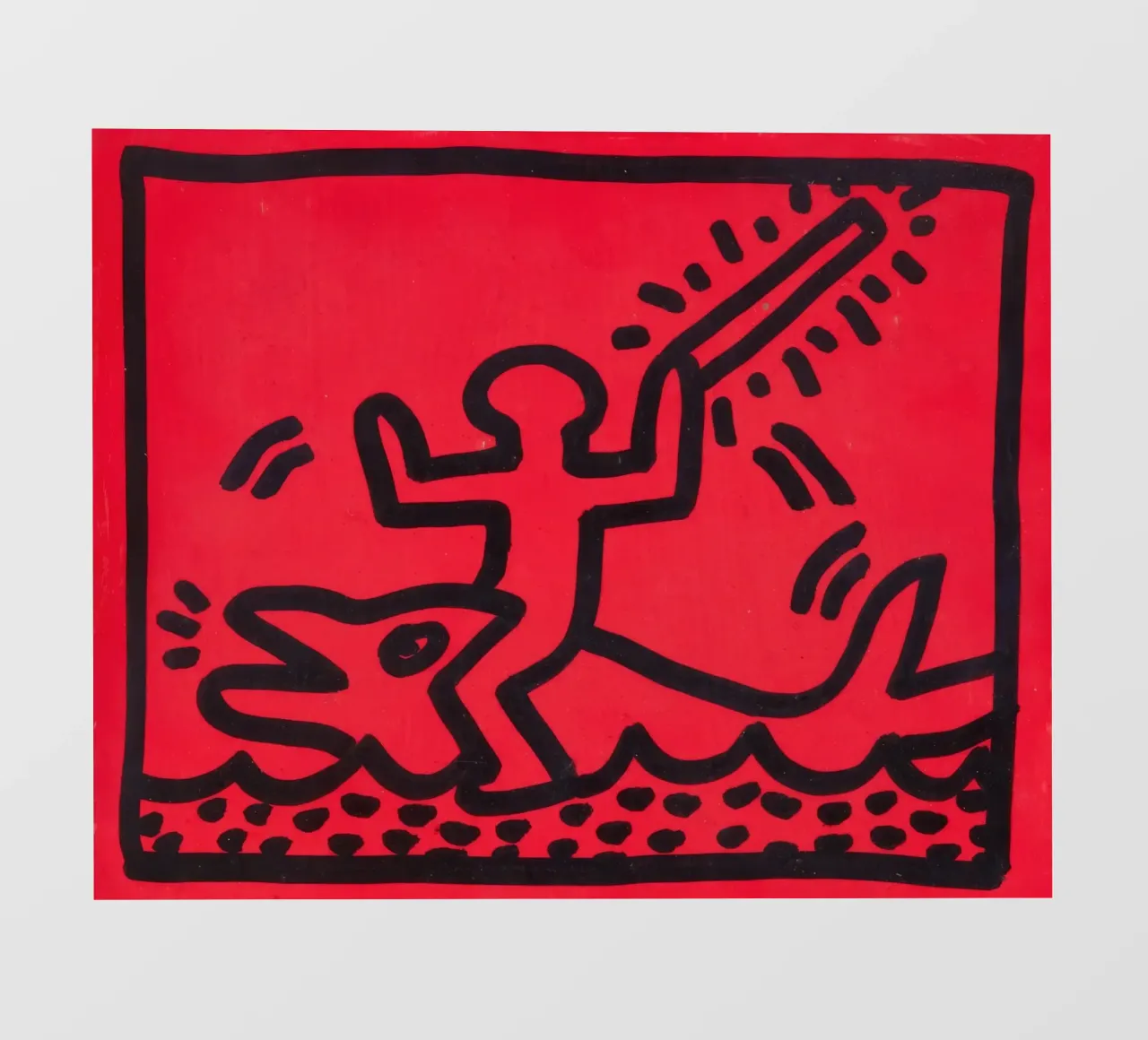 Poster di Keith Haring "Untitled" Pop Art Shark telo in pvc da ClubArt
