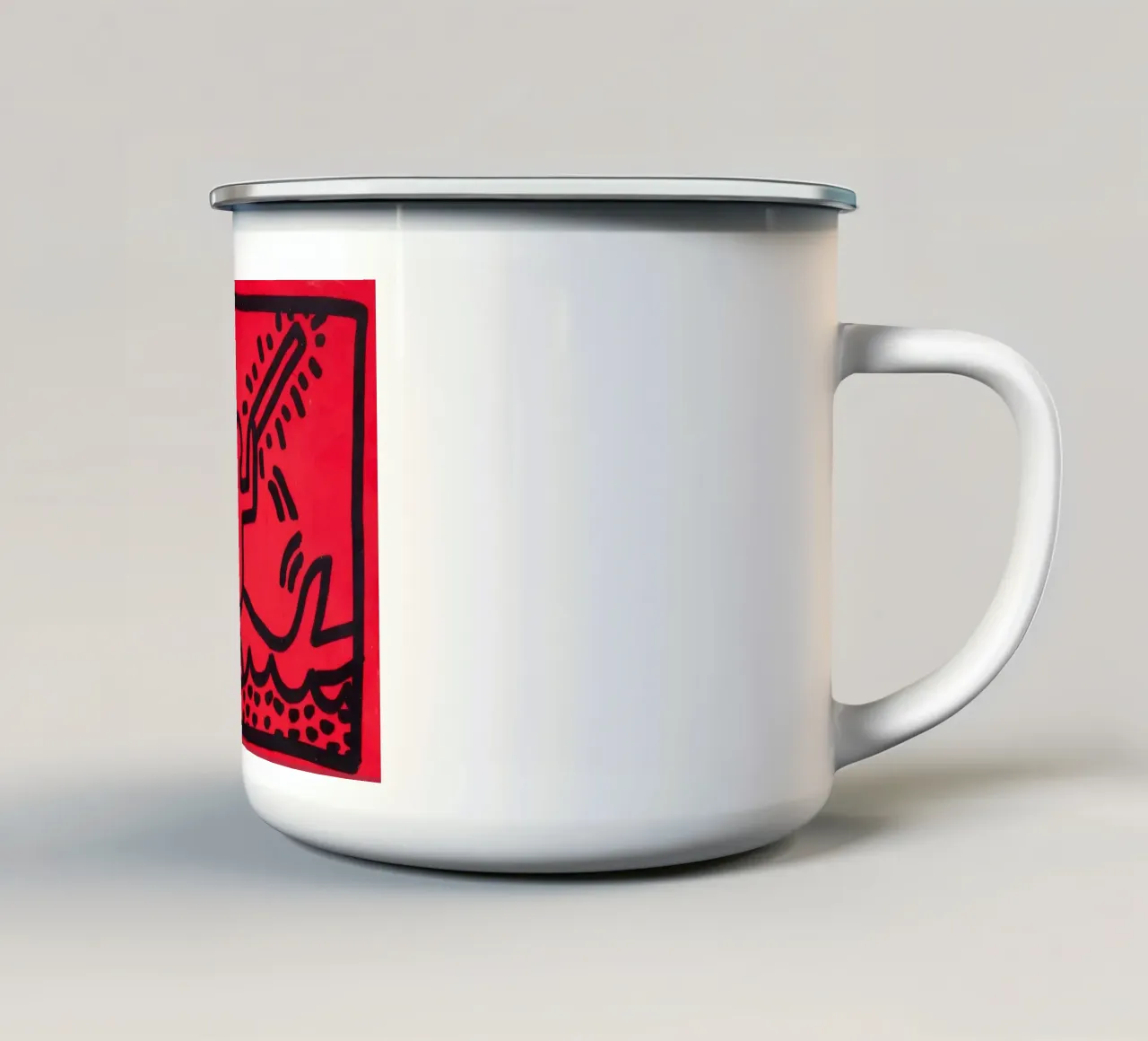 Poster di Keith Haring "Untitled" Pop Art Shark tazza in smalto da ClubArt