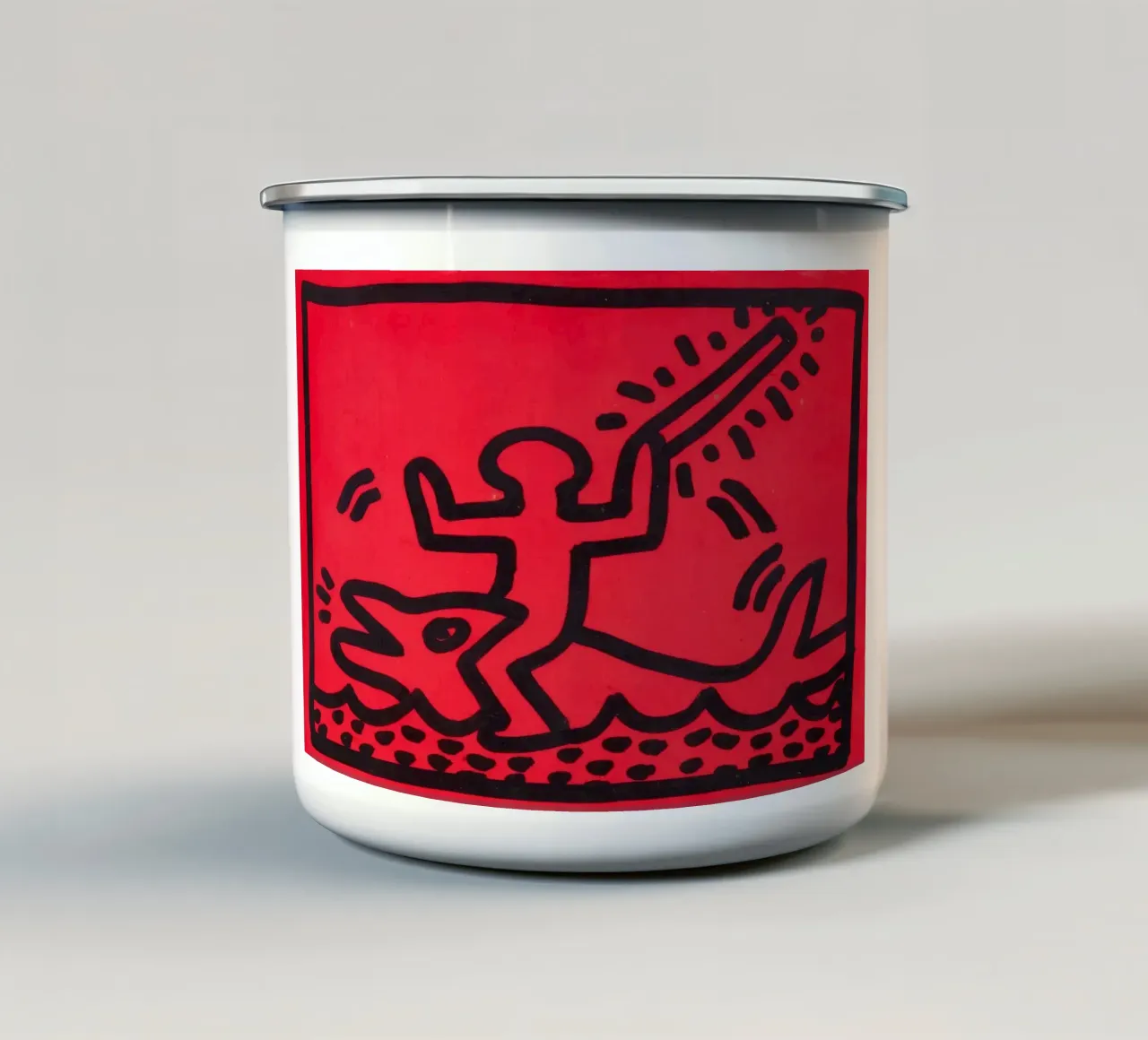 Poster di Keith Haring "Untitled" Pop Art Shark tazza in smalto da ClubArt