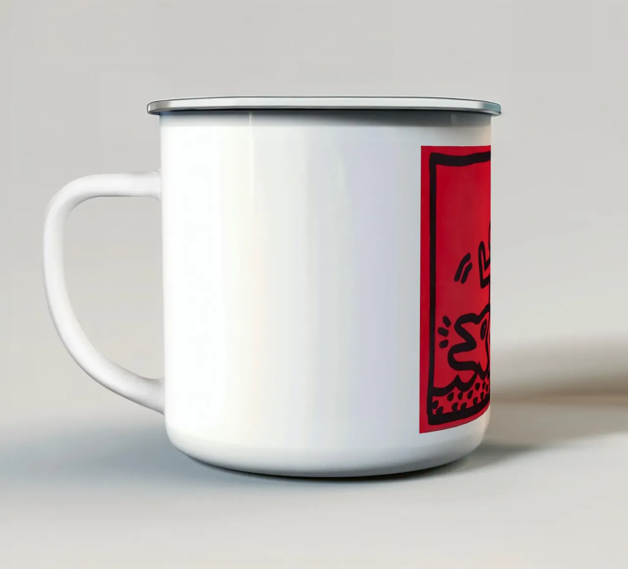 Poster di Keith Haring "Untitled" Pop Art Shark tazza in smalto da ClubArt