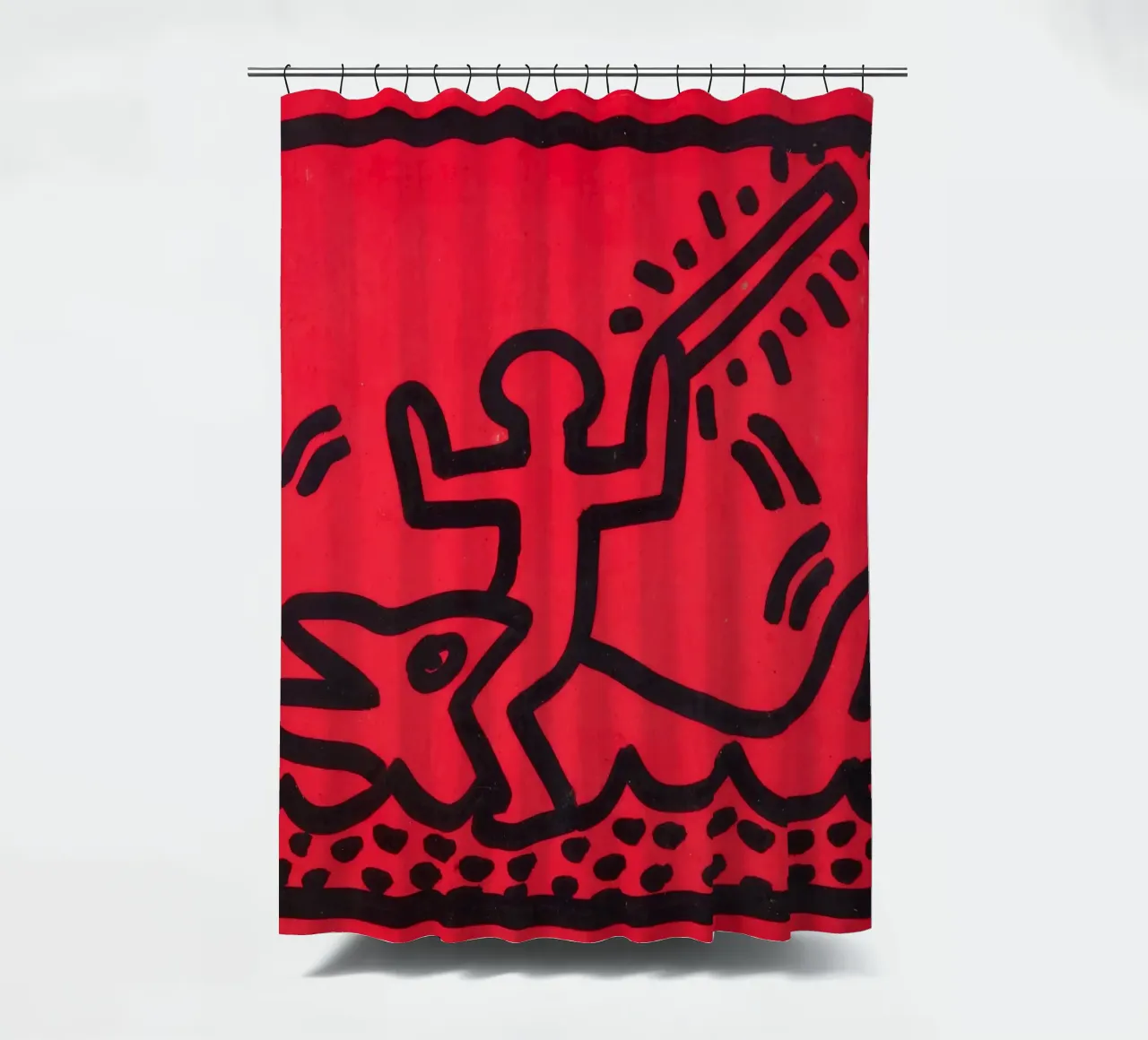 Poster di Keith Haring "Untitled" Pop Art Shark tenda da doccia da ClubArt