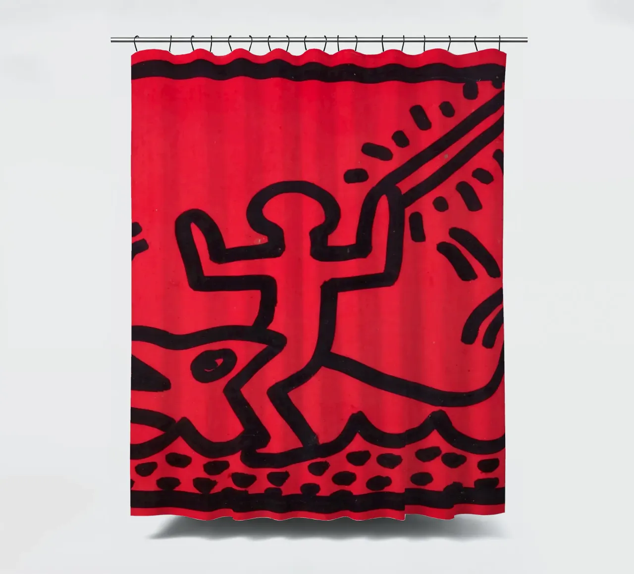 Poster di Keith Haring "Untitled" Pop Art Shark tenda da doccia da ClubArt