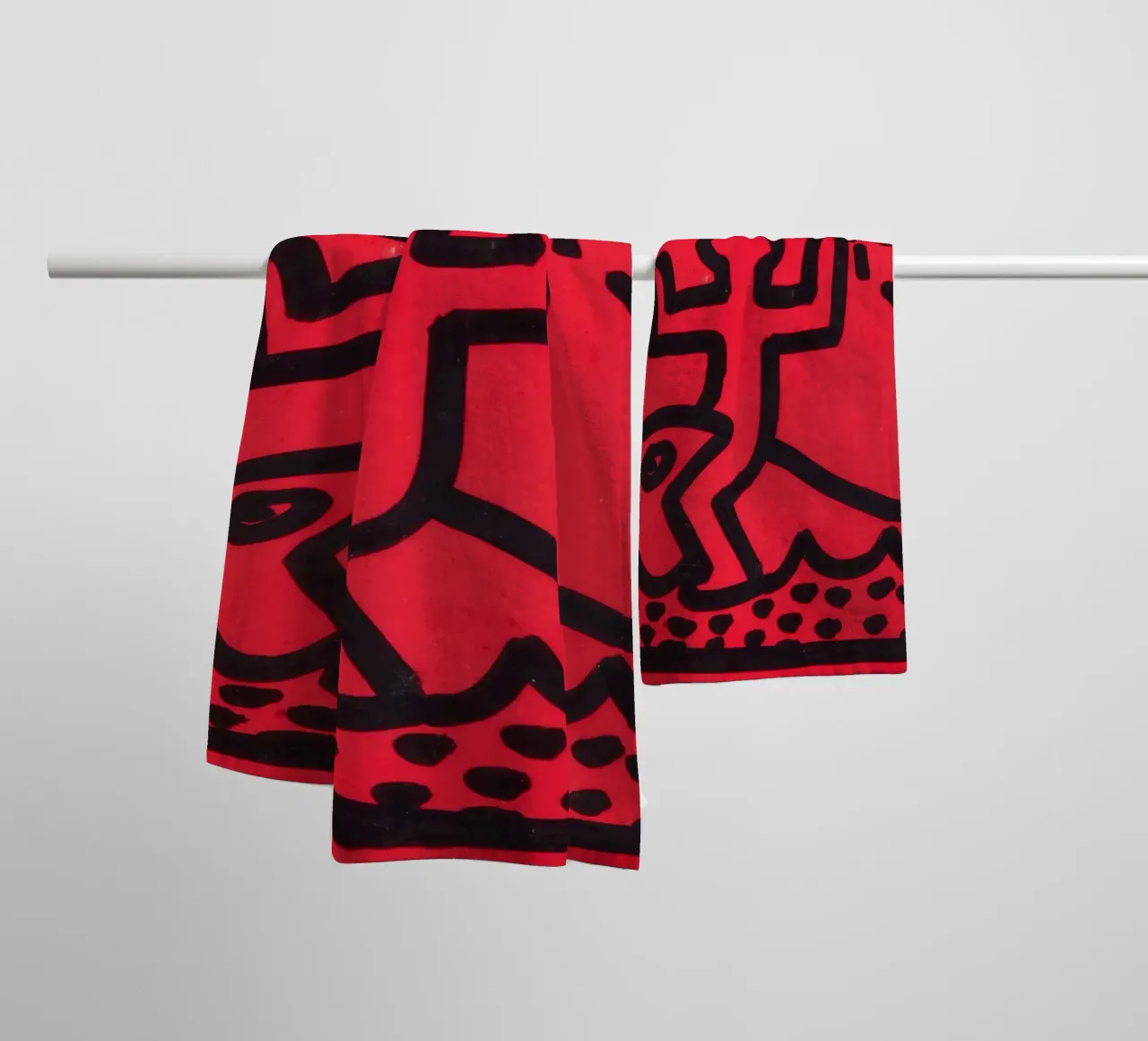 Poster di Keith Haring "Untitled" Pop Art Shark asciugamano da bagno da ClubArt