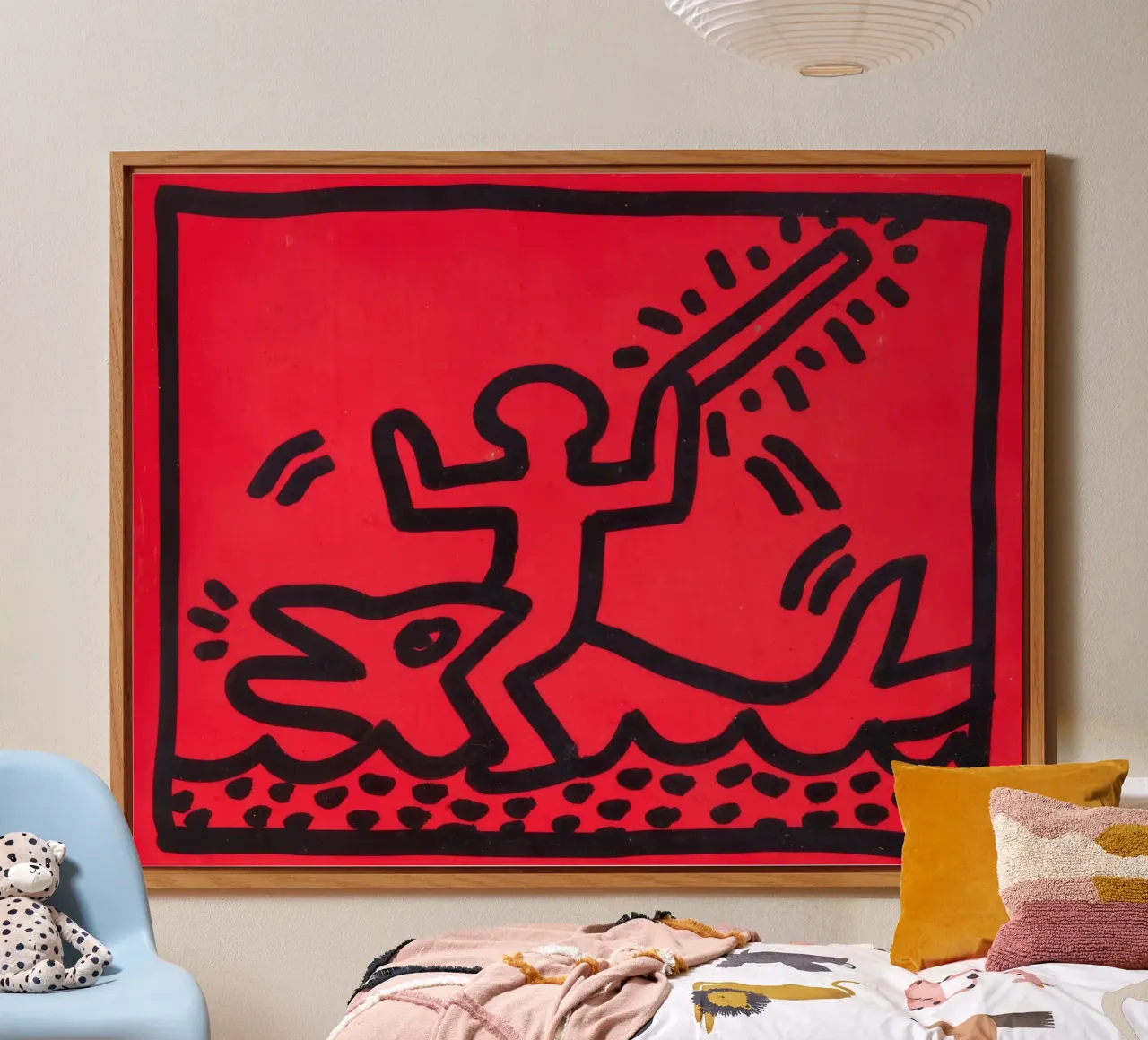 Poster di Keith Haring "Untitled" Pop Art Shark alluminio dibond da ClubArt