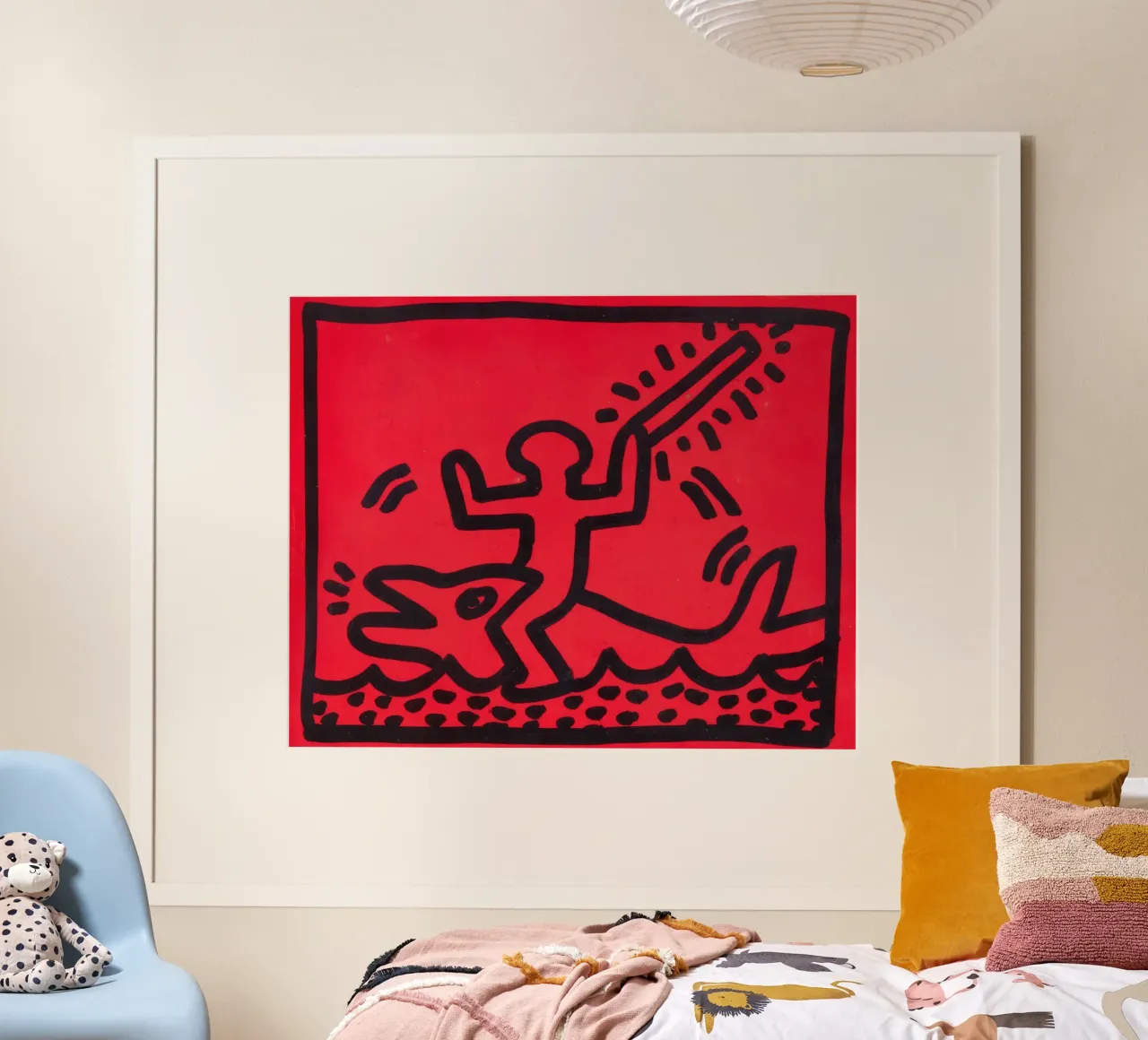Poster di Keith Haring "Untitled" Pop Art Shark poster con telaio in plastica da ClubArt