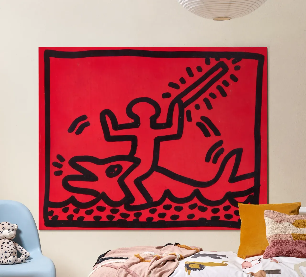 Poster di Keith Haring "Untitled" Pop Art Shark poster con telaio in plastica da ClubArt