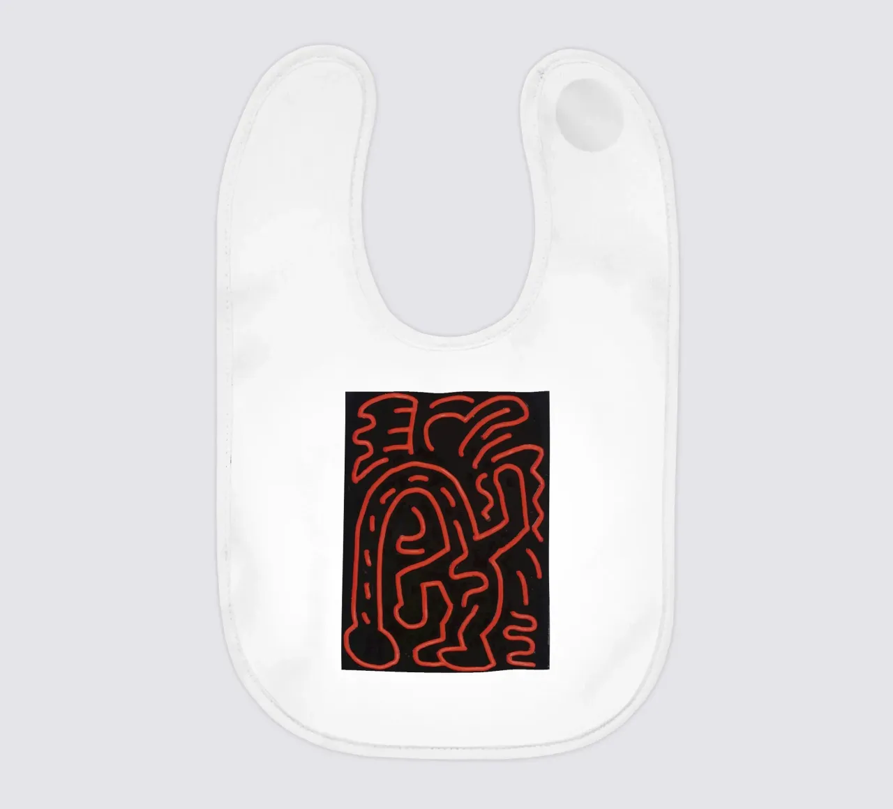 Keith Haring "Untitled", poster pop art con labirinto rosso bavaglino da ClubArt
