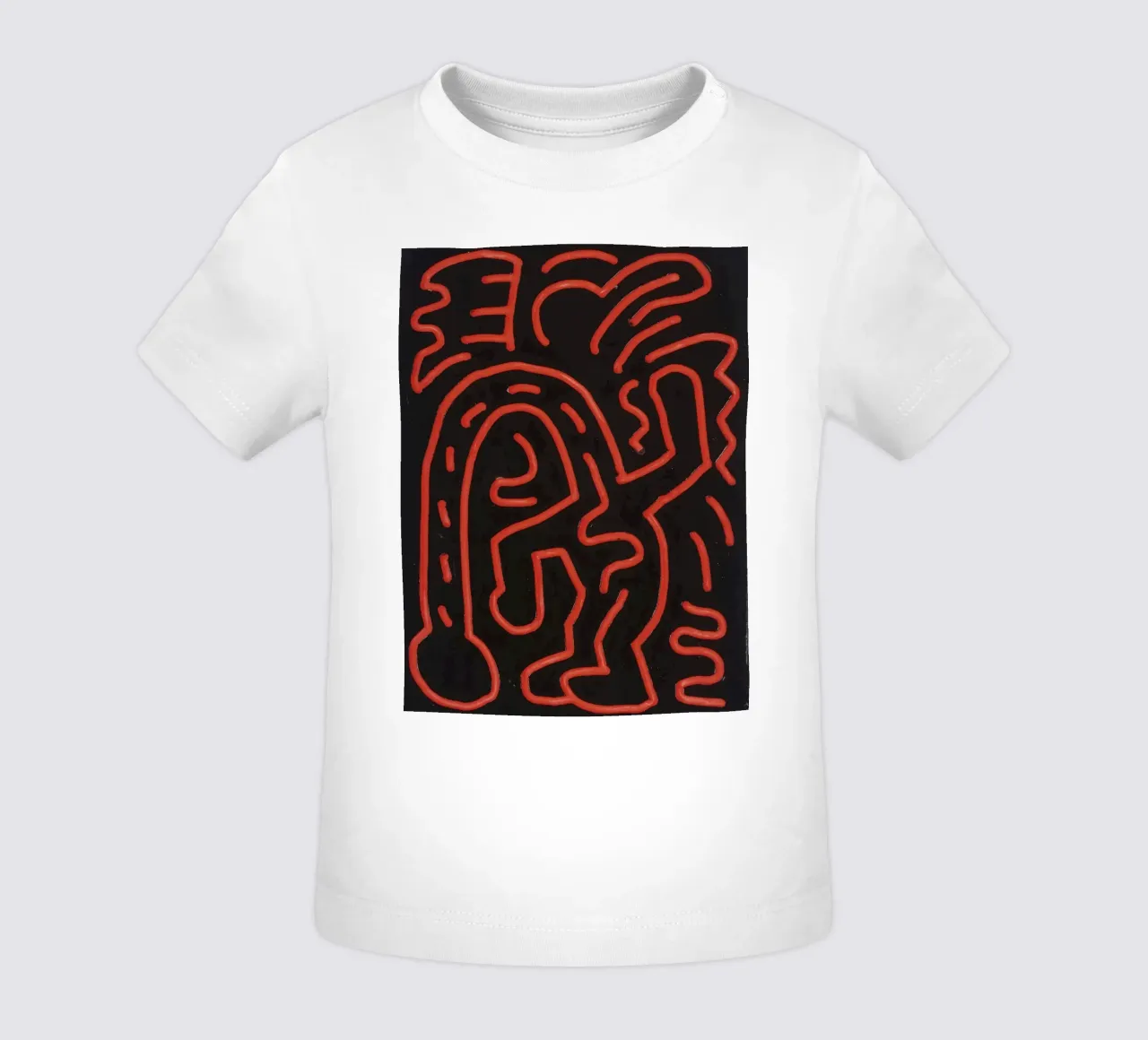 Keith Haring "Untitled", poster pop art con labirinto rosso maglietta neonato da ClubArt