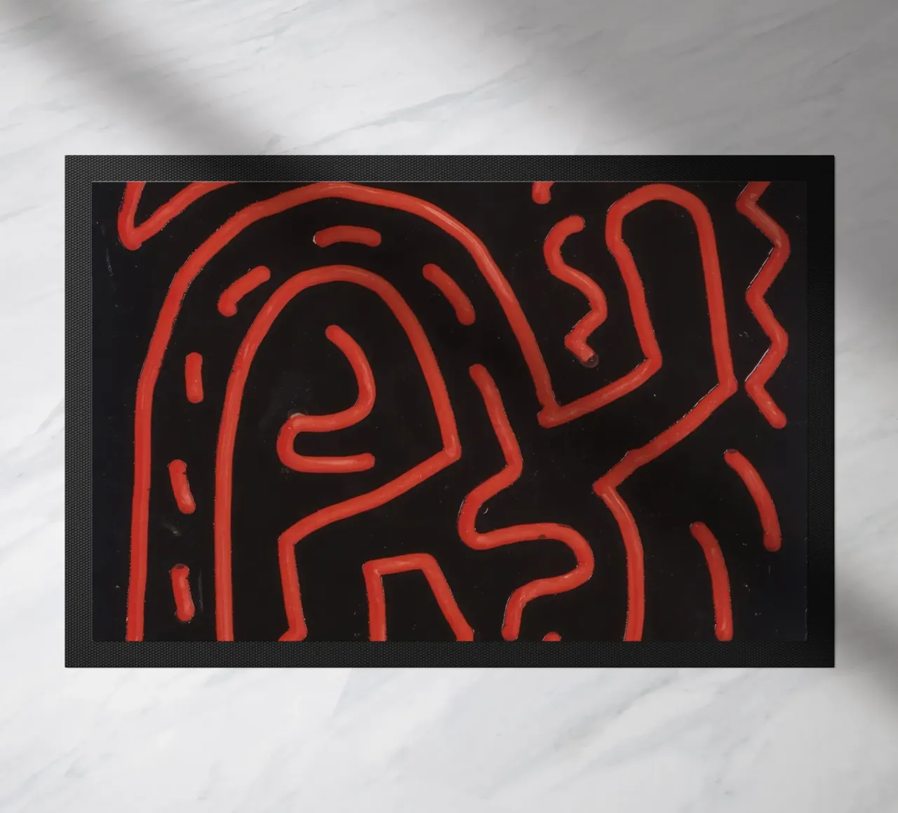 Keith Haring "Untitled", poster pop art con labirinto rosso zerbino da ClubArt