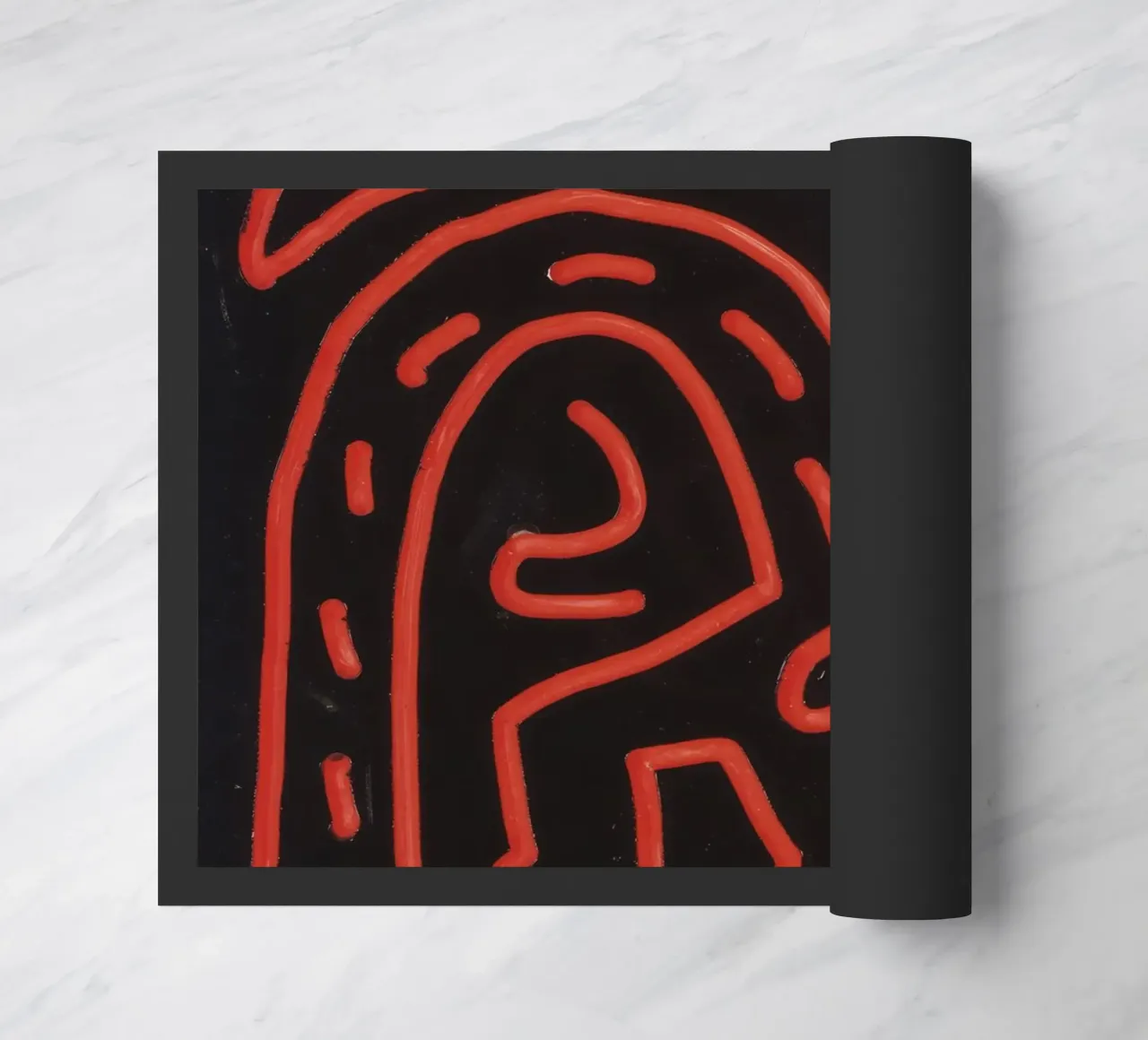 Keith Haring "Untitled", poster pop art con labirinto rosso zerbino da ClubArt