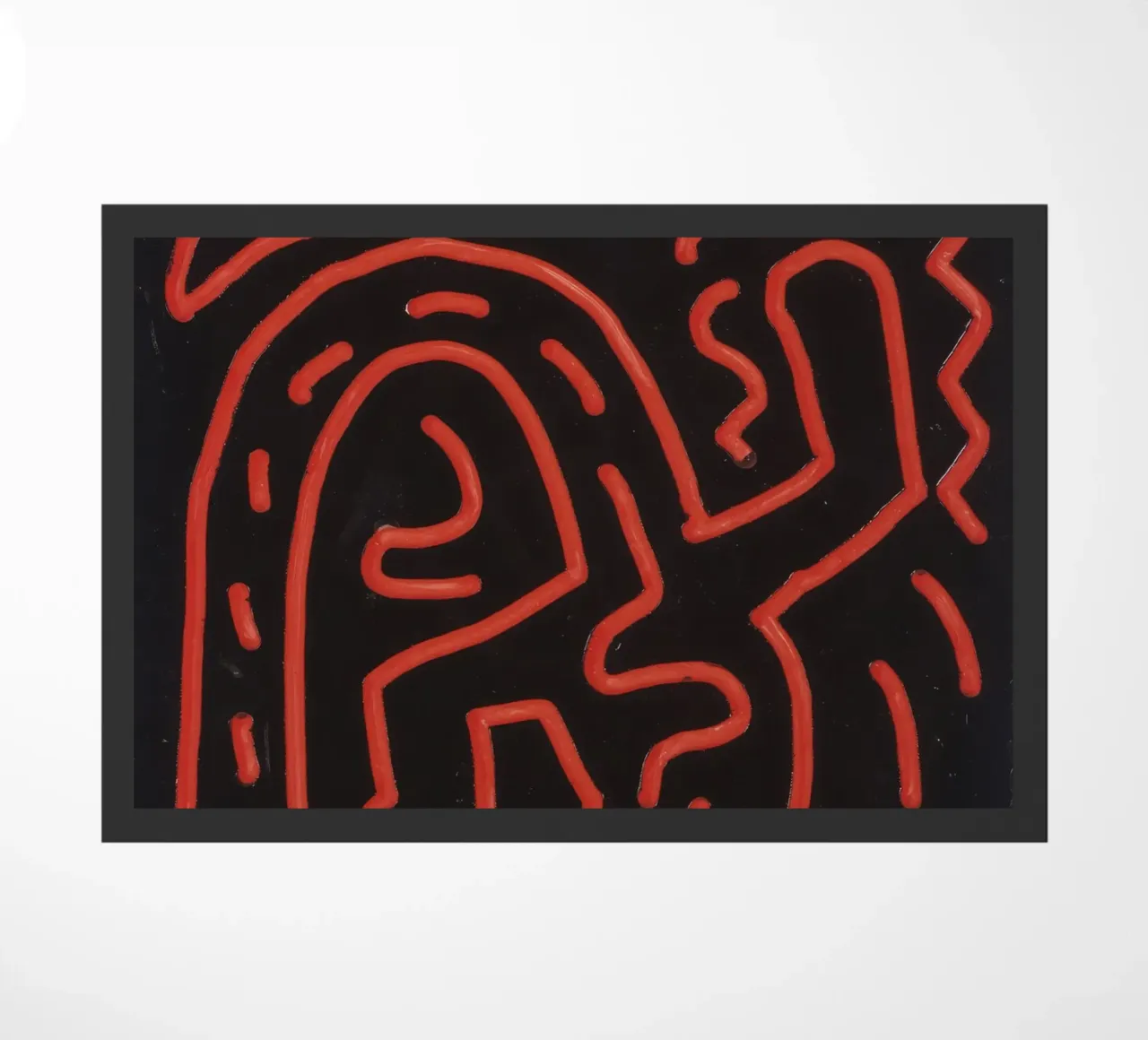 Keith Haring "Untitled", poster pop art con labirinto rosso zerbino da ClubArt