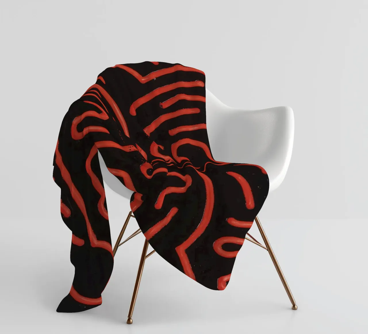 Keith Haring "Untitled", poster pop art con labirinto rosso coperta in pile da ClubArt