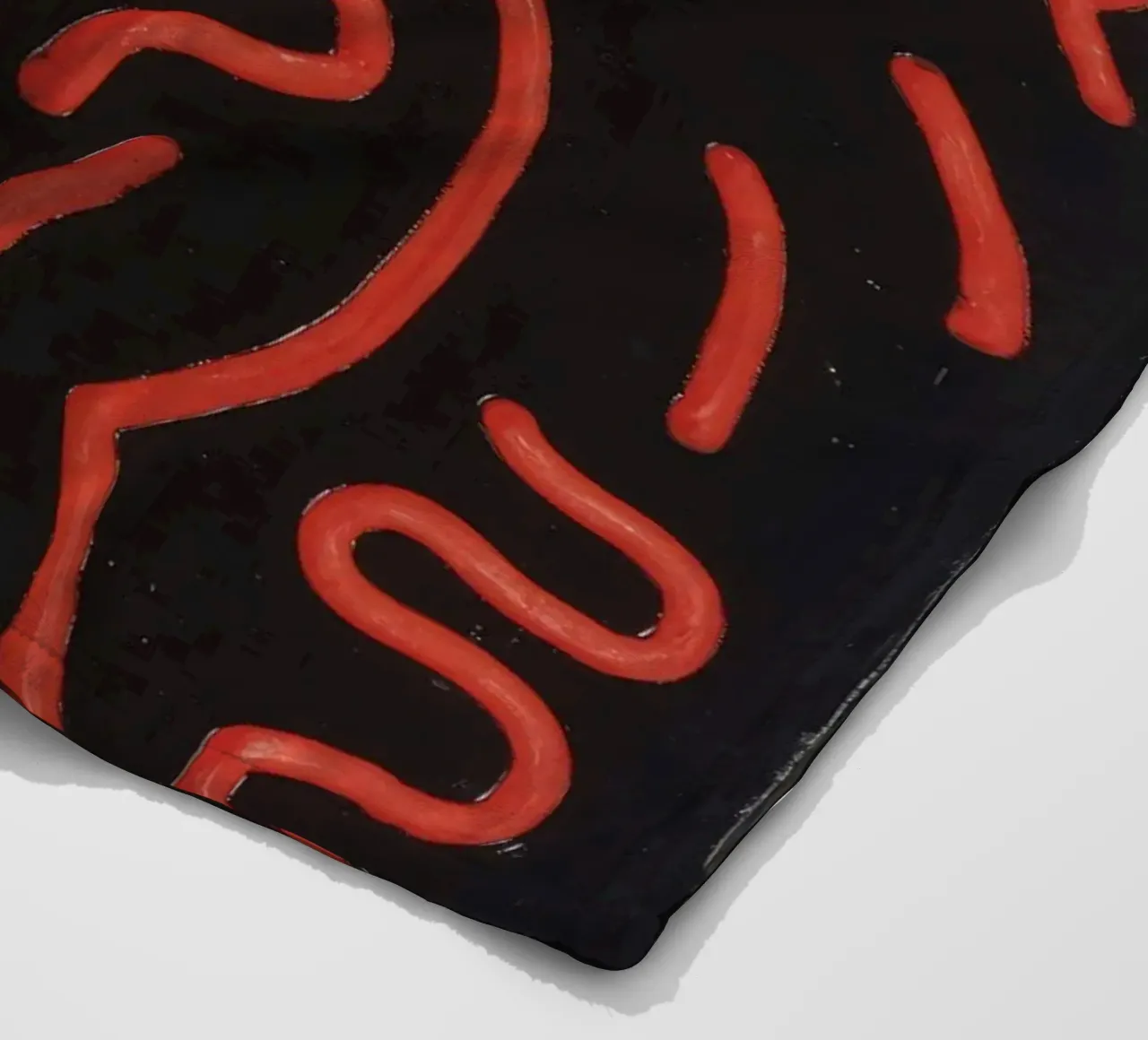 Keith Haring "Untitled", poster pop art con labirinto rosso coperta in pile da ClubArt