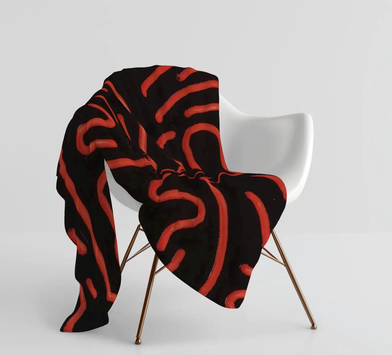 Keith Haring "Untitled", poster pop art con labirinto rosso coperta in pile da ClubArt