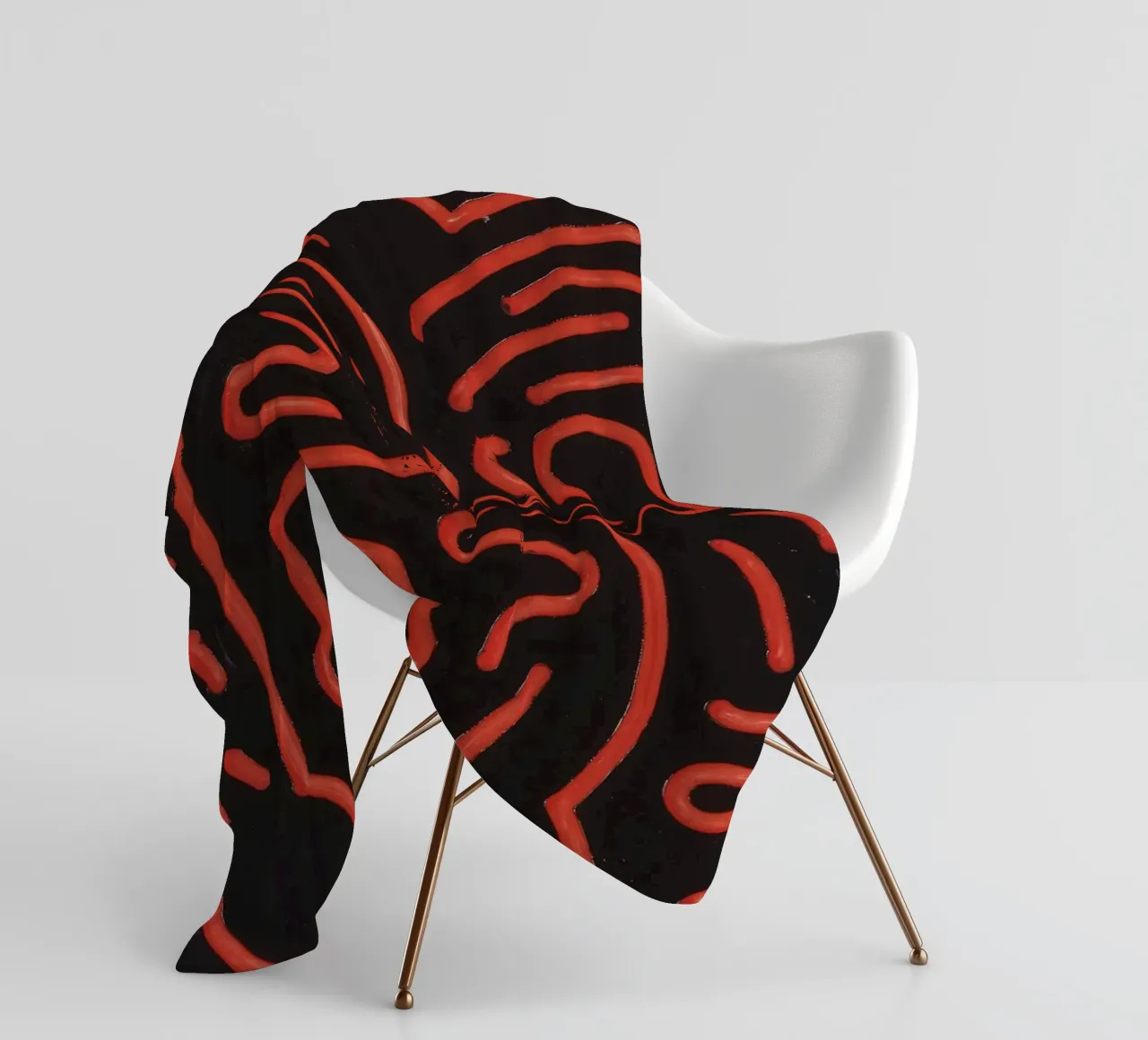 Keith Haring "Untitled", poster pop art con labirinto rosso coperta in pile da ClubArt