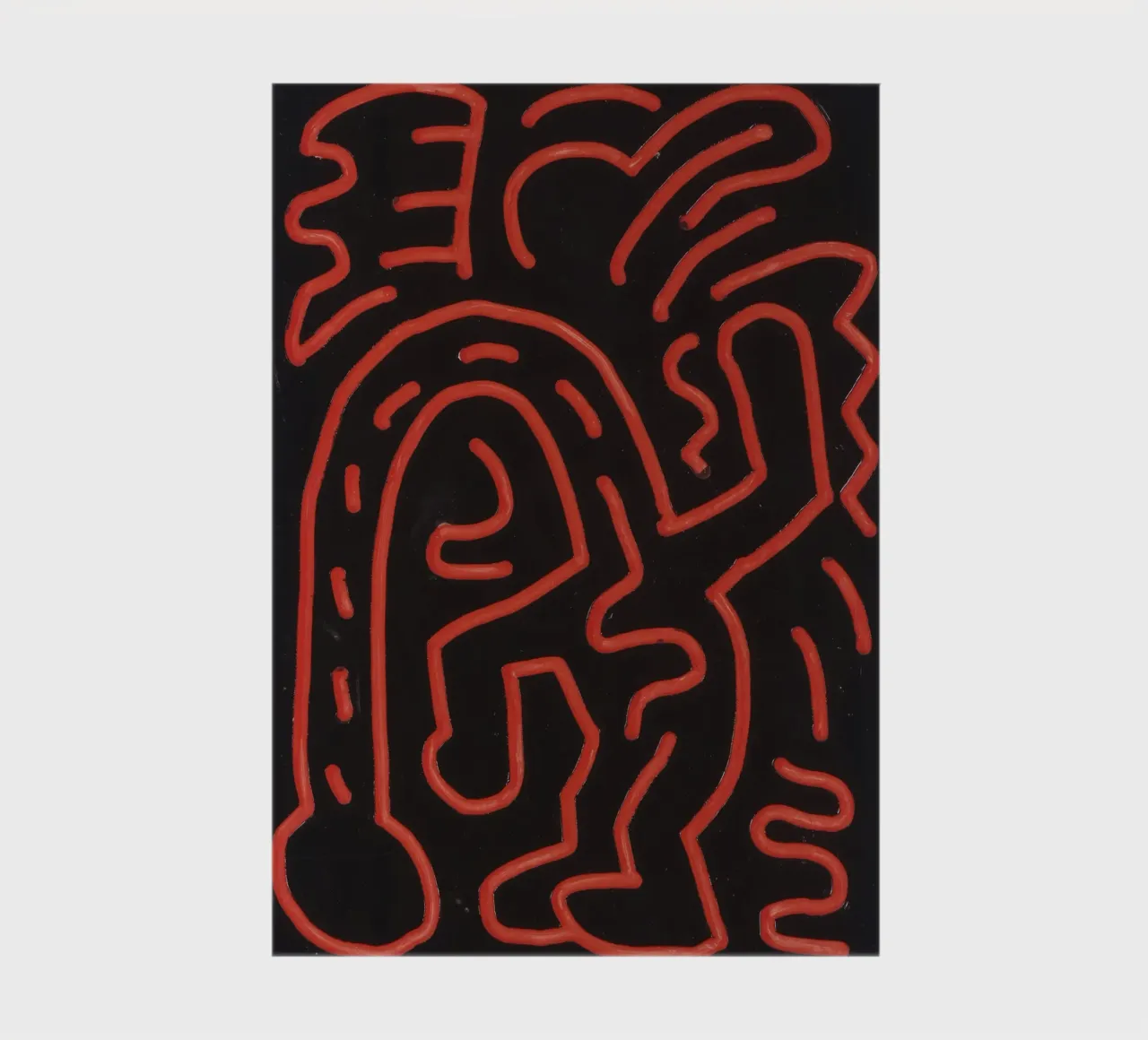 Keith Haring "Untitled", poster pop art con labirinto rosso diario da ClubArt