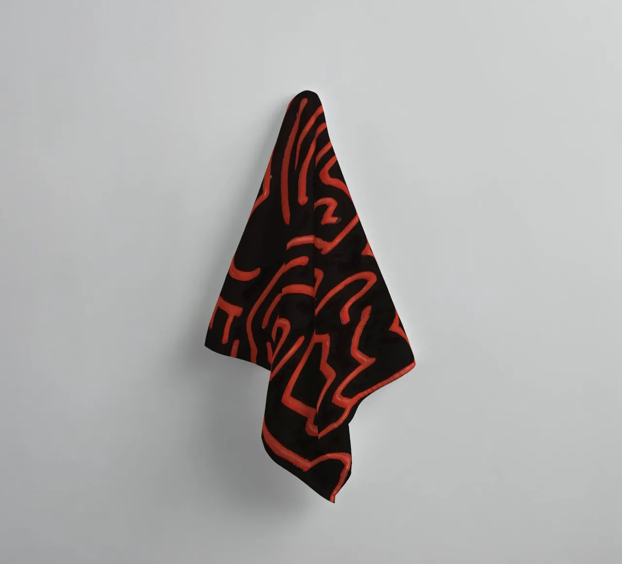 Keith Haring "Untitled", poster pop art con labirinto rosso asciugamano da bagno da ClubArt