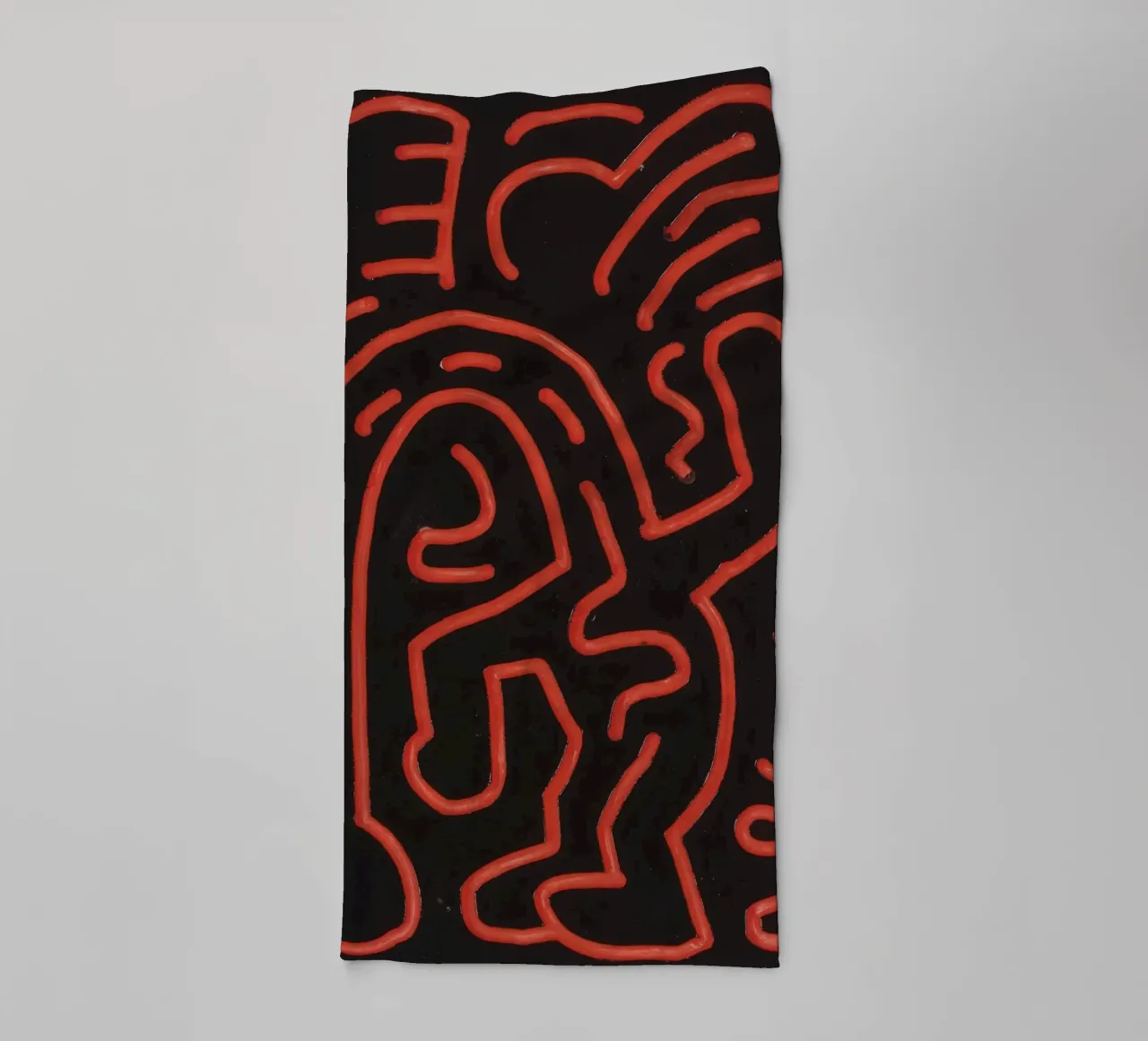 Keith Haring "Untitled", poster pop art con labirinto rosso asciugamano da bagno da ClubArt