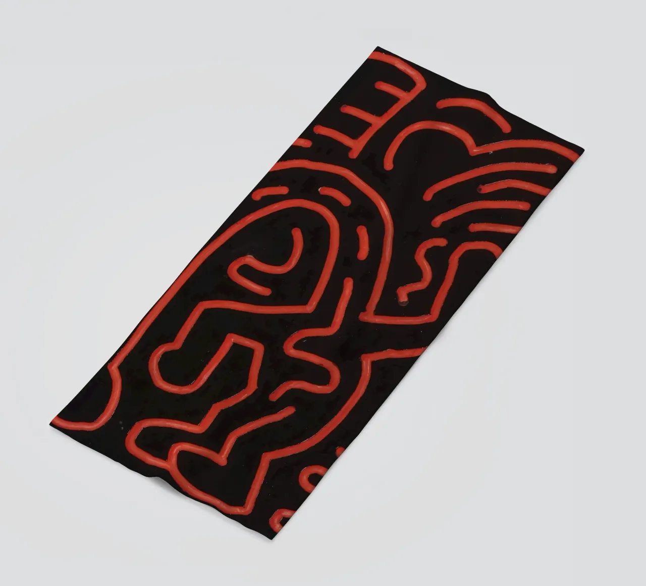 Keith Haring "Untitled", poster pop art con labirinto rosso telo mare da ClubArt