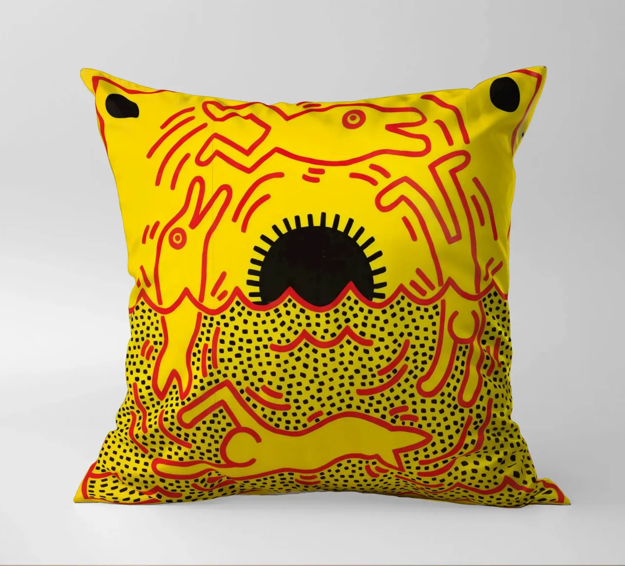 Poster di Keith Haring "Untitled" Pop Art Dolphins cuscino da ClubArt