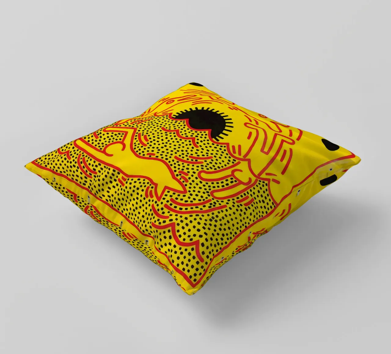 Poster di Keith Haring "Untitled" Pop Art Dolphins cuscino da ClubArt