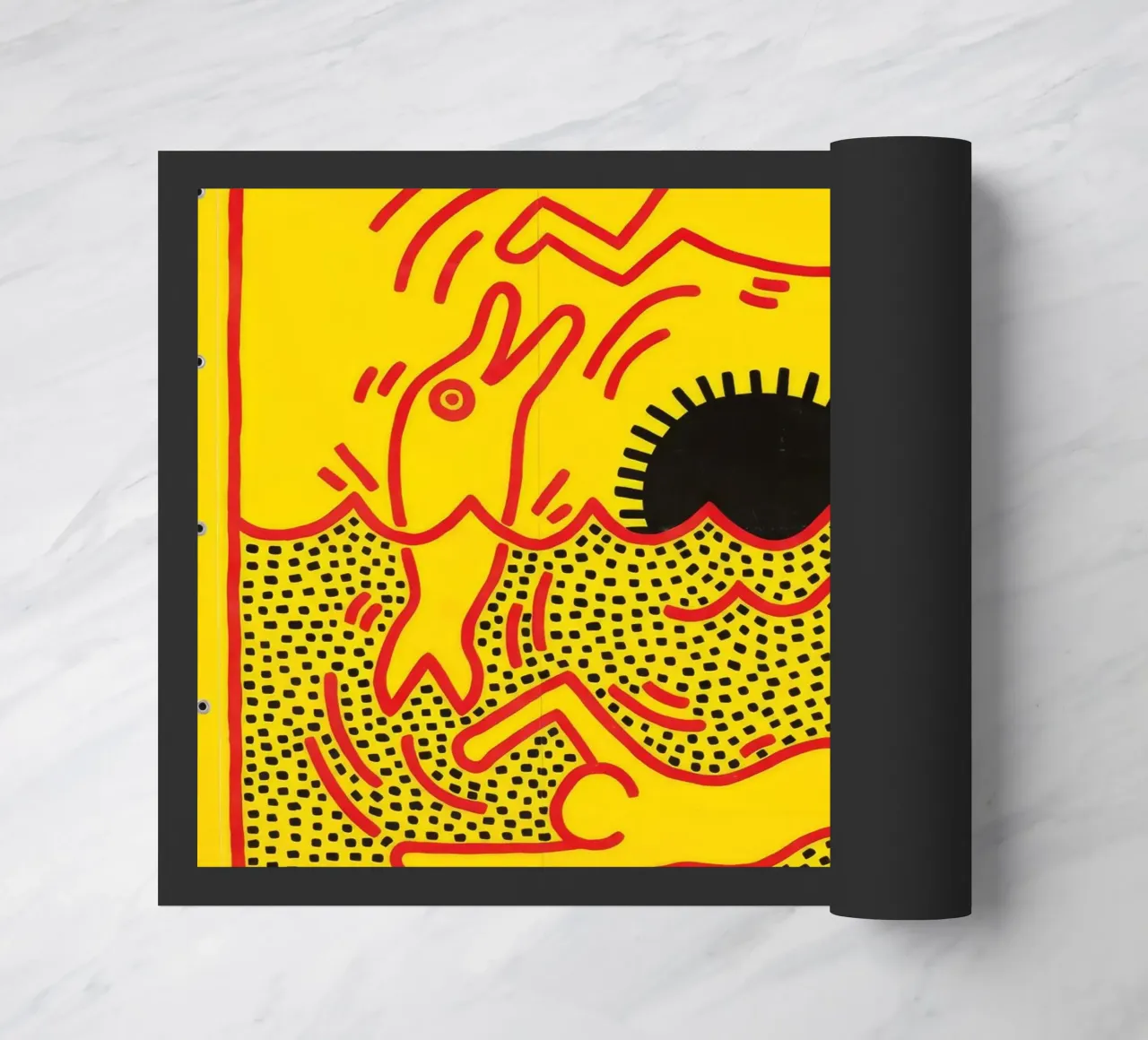 Poster di Keith Haring "Untitled" Pop Art Dolphins zerbino da ClubArt