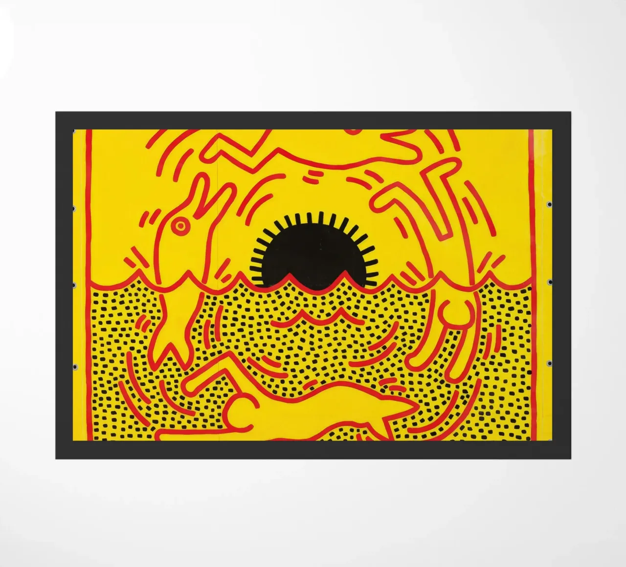 Poster di Keith Haring "Untitled" Pop Art Dolphins zerbino da ClubArt
