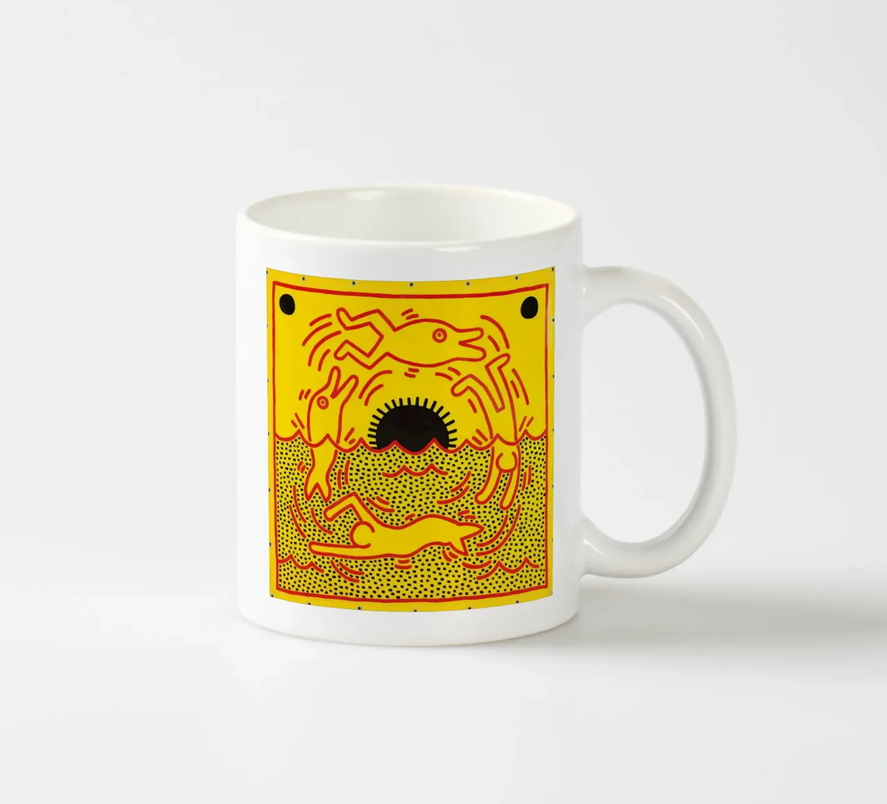 Poster di Keith Haring "Untitled" Pop Art Dolphins tazza in ceramica da ClubArt