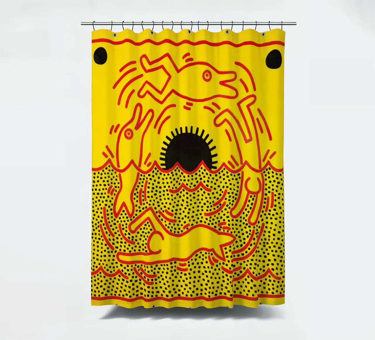 Keith Haring "Untitled" Pop Art Delphine Poster Duschvorhang von ClubArt