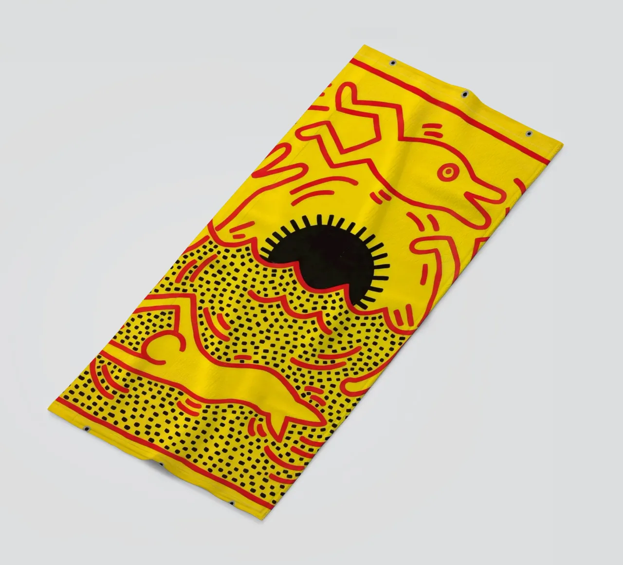Poster di Keith Haring "Untitled" Pop Art Dolphins telo mare da ClubArt