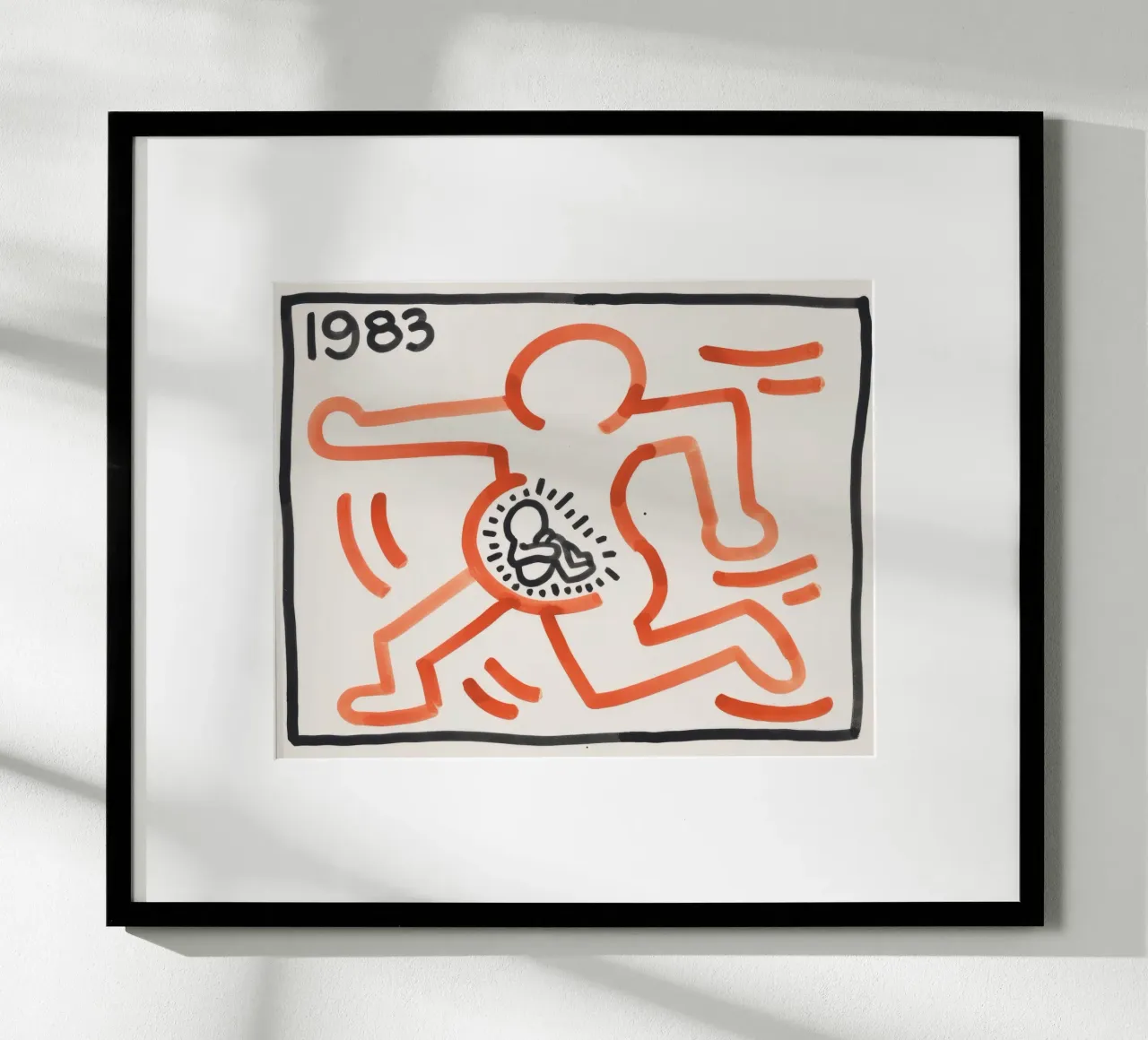 Poster di Gravidanza Pop Art "Senza Titolo" di Keith Haring poster con telaio in legno da ClubArt