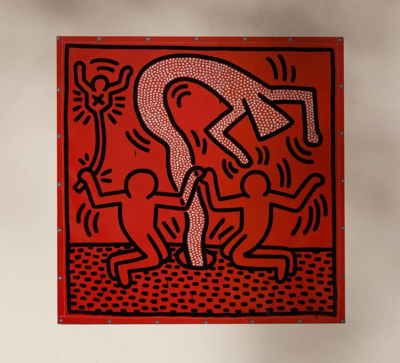 Poster di Keith Haring "Untitled" Pop Art Human Vortex pellicola backlit da ClubArt