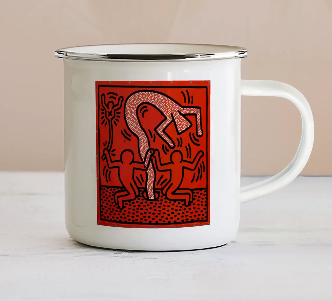 Poster di Keith Haring "Untitled" Pop Art Human Vortex tazza in smalto da ClubArt