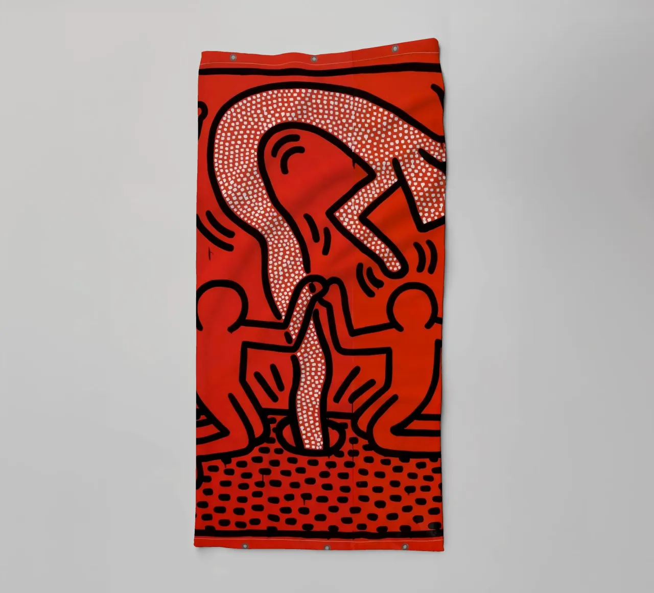 Poster di Keith Haring "Untitled" Pop Art Human Vortex asciugamano da bagno da ClubArt