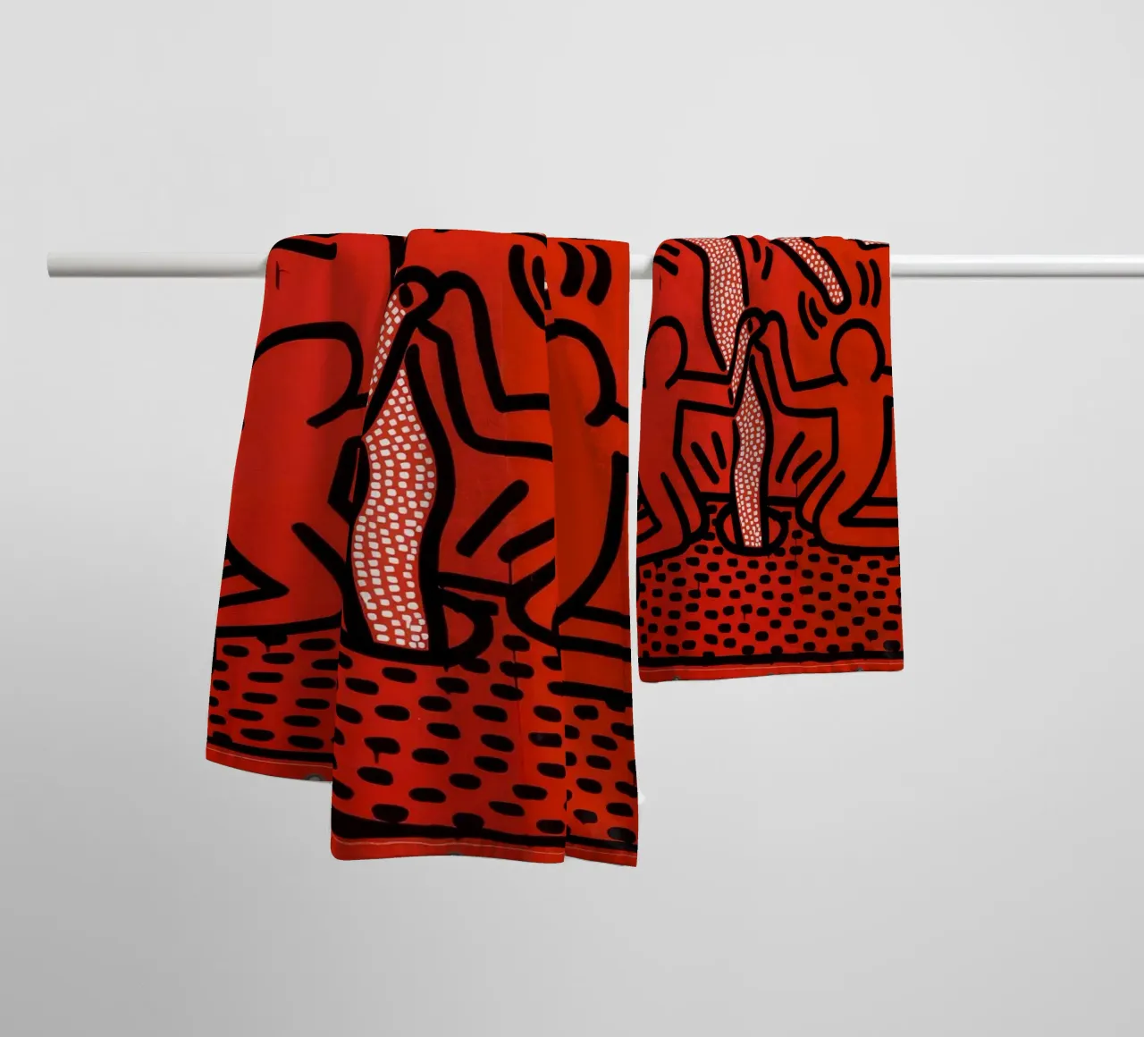 Poster di Keith Haring "Untitled" Pop Art Human Vortex asciugamano da bagno da ClubArt