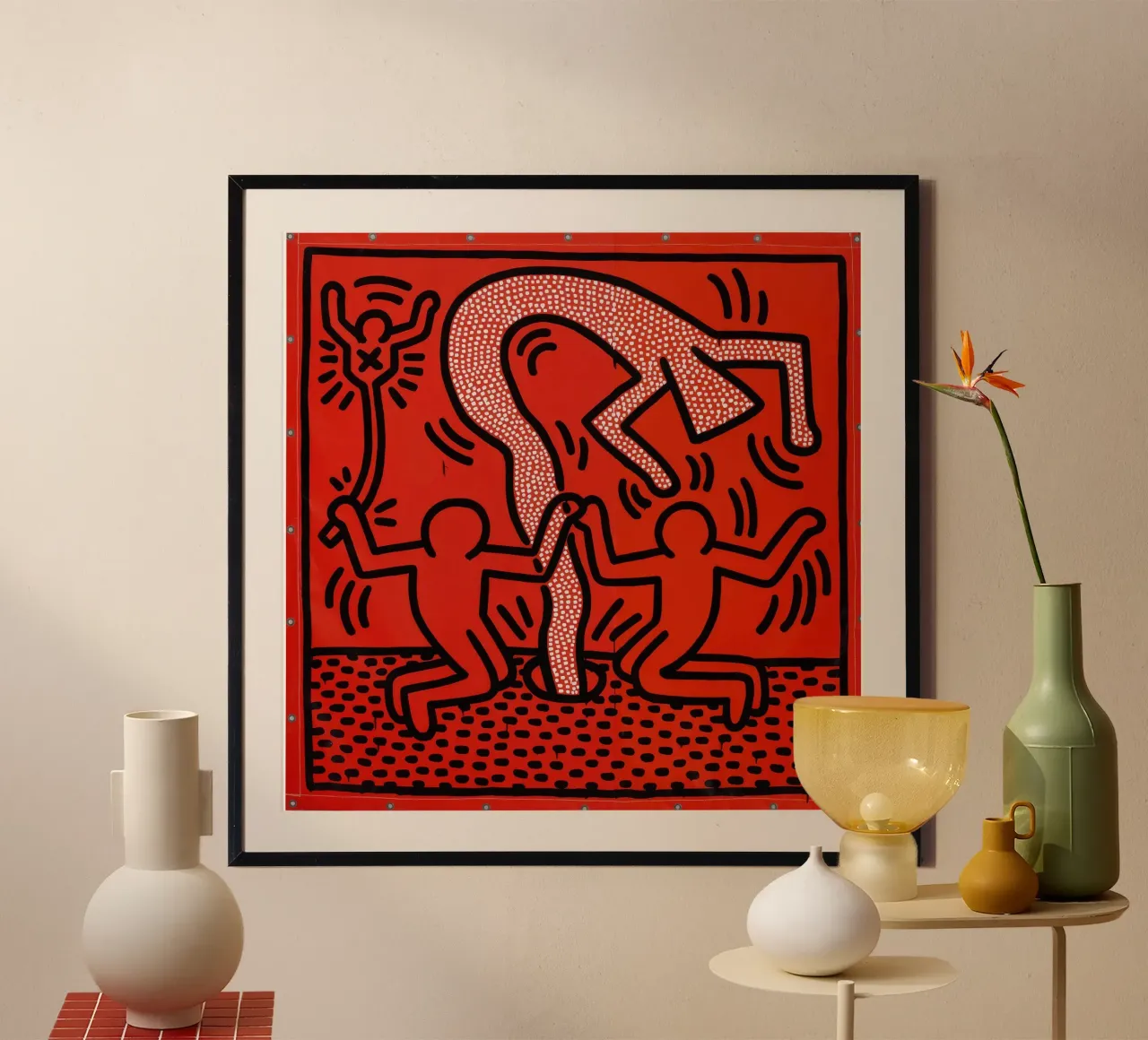 Poster di Keith Haring "Untitled" Pop Art Human Vortex poster con telaio in plastica da ClubArt