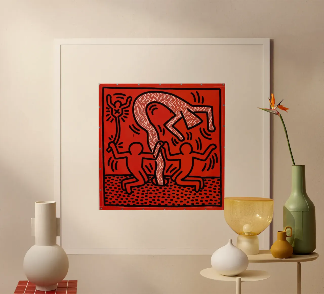 Poster di Keith Haring "Untitled" Pop Art Human Vortex poster con telaio in plastica da ClubArt