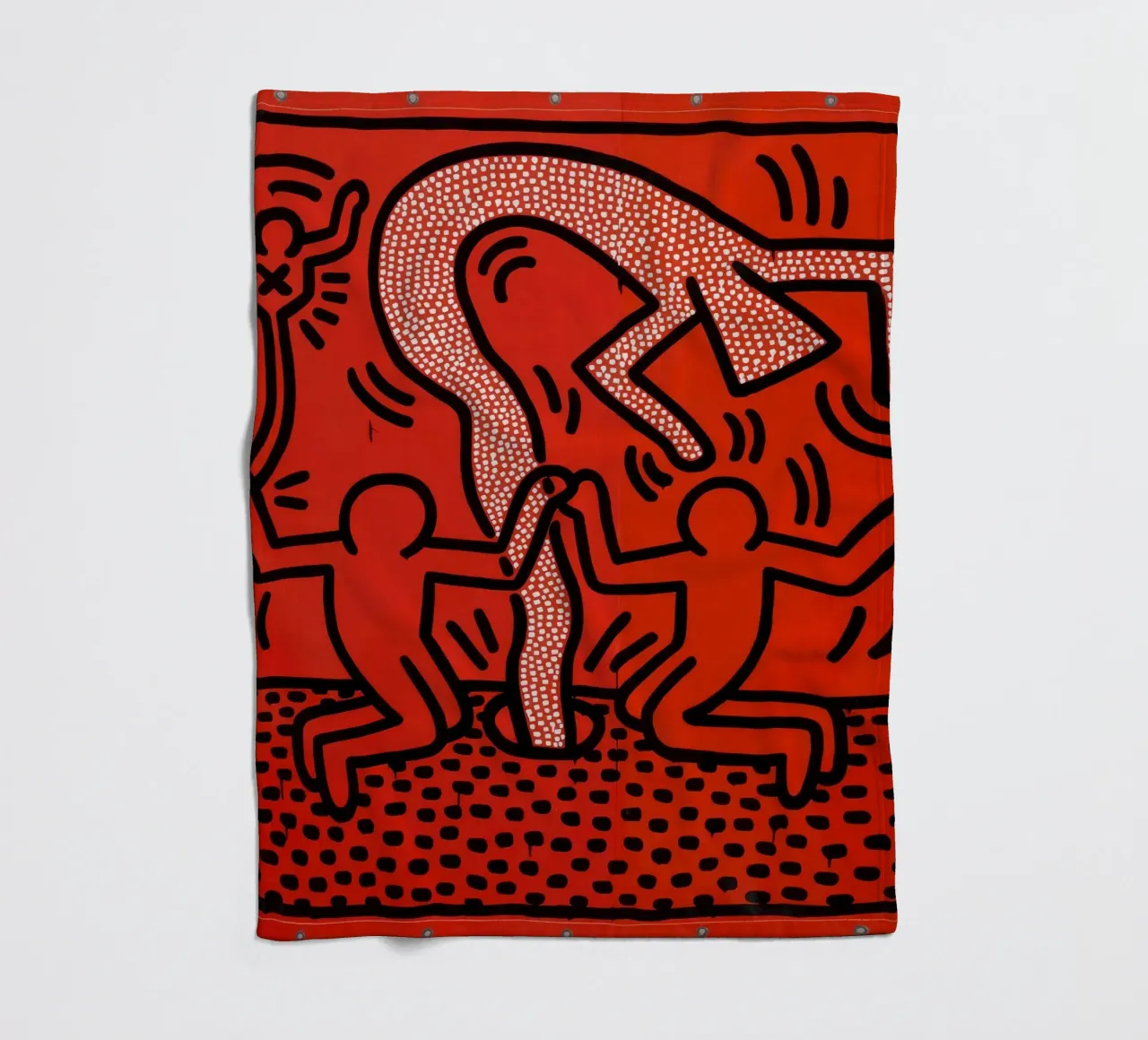 Poster di Keith Haring "Untitled" Pop Art Human Vortex coperta in pile da ClubArt