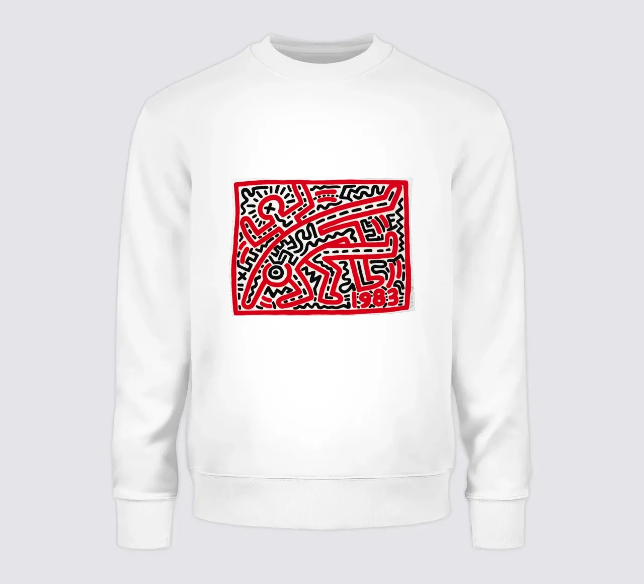 Keith Haring "Untitled" Pop Art Póster Laberinto Rojo sudadera de ClubArt