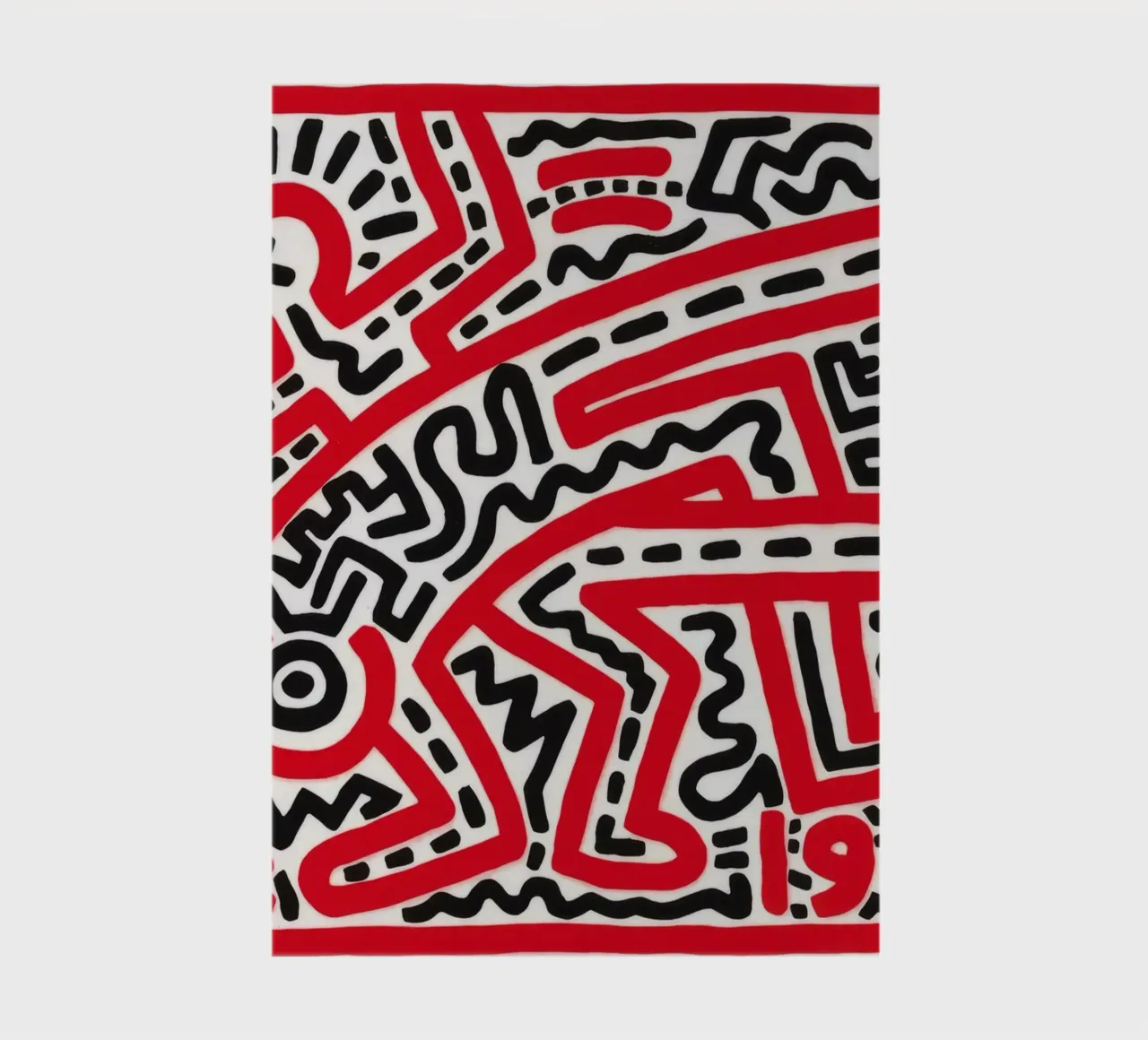 Keith Haring "Untitled" Pop Art Red Maze Poster notebook by ClubArt