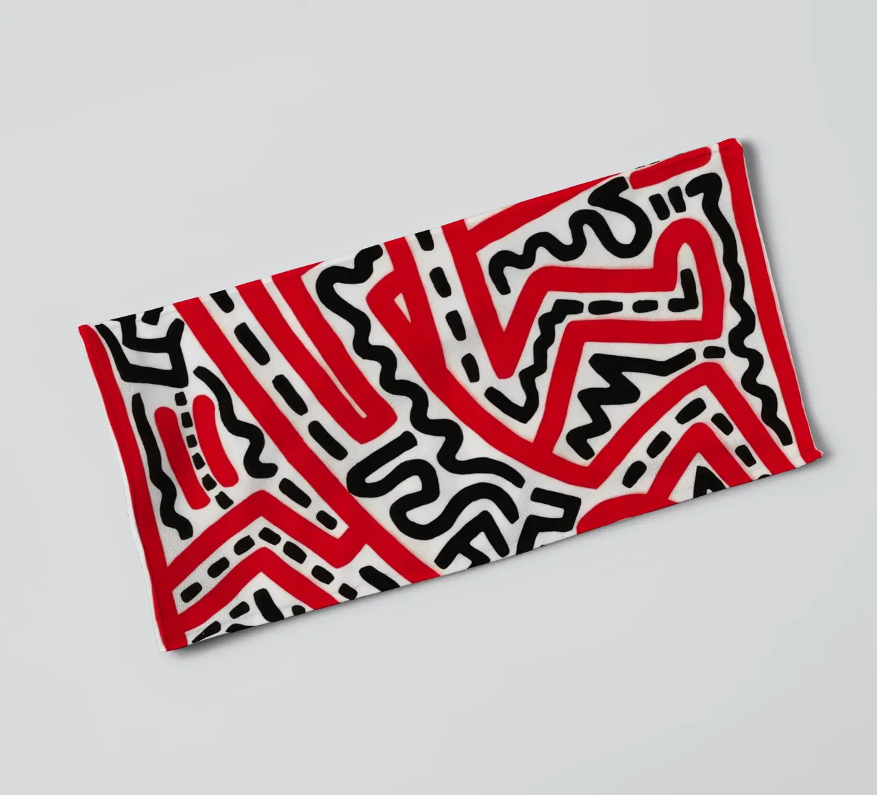 Keith Haring "Untitled" Pop Art Red Maze Poster towel by ClubArt