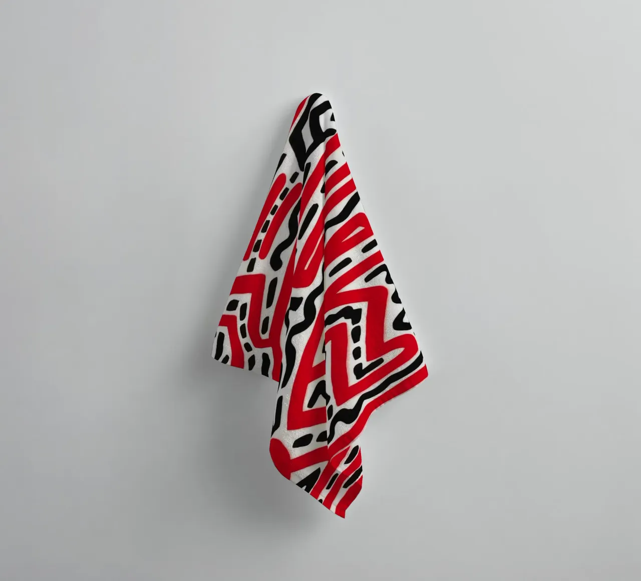 Keith Haring "Untitled" Pop Art Red Maze Poster towel by ClubArt